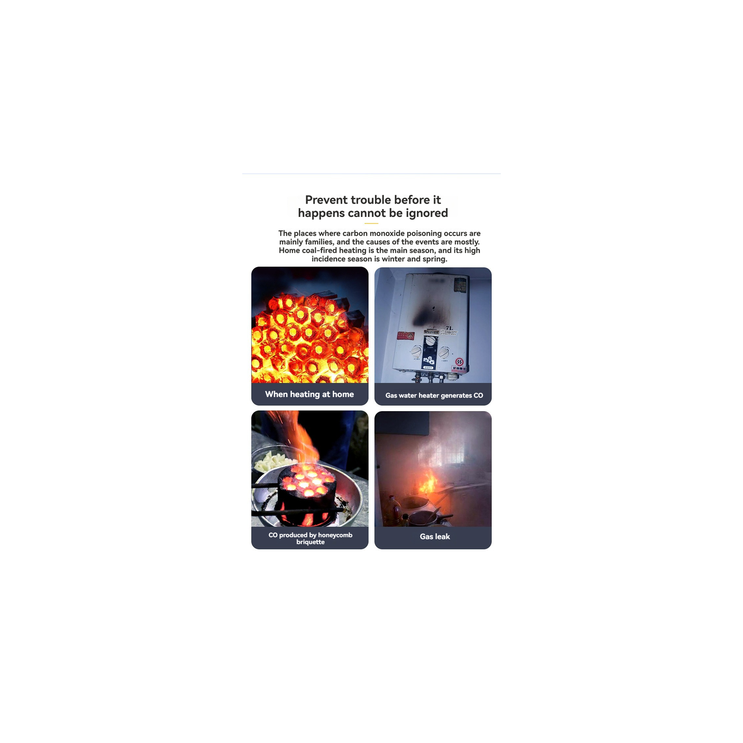 2-in-1 Smoke and Carbon Monoxide Alarm | 90dB Audible and Visual Alarm | Battery-Powered Smoke Alarm | Smoke Alarm | Carbon Monoxide Alarm | A safety