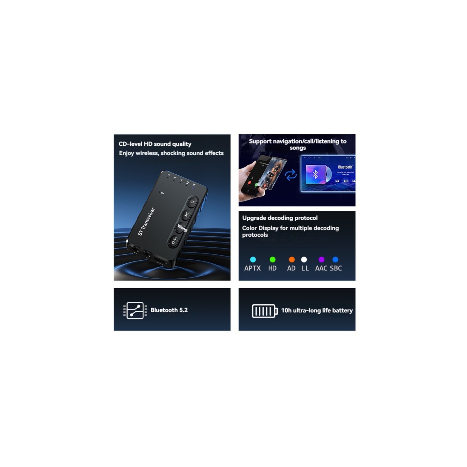 Bluetooth receiver and transmitter, Bluetooth adapter to car audio adapter