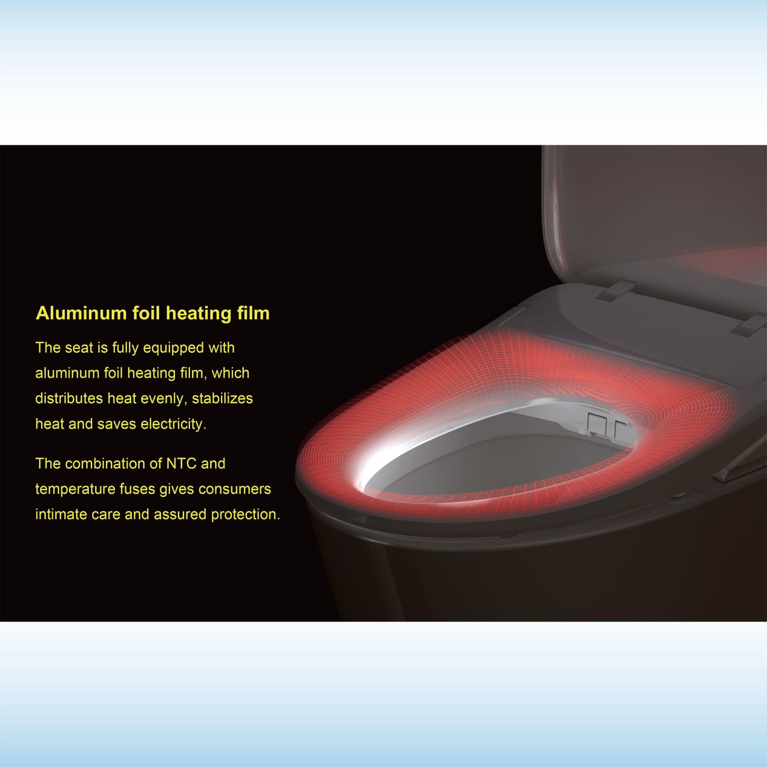 Siège de toilette allongé Smart Bidet WOODBRIDGE, autonettoyage électronique avancé, couvercle SoftClose, désodorisation automatique