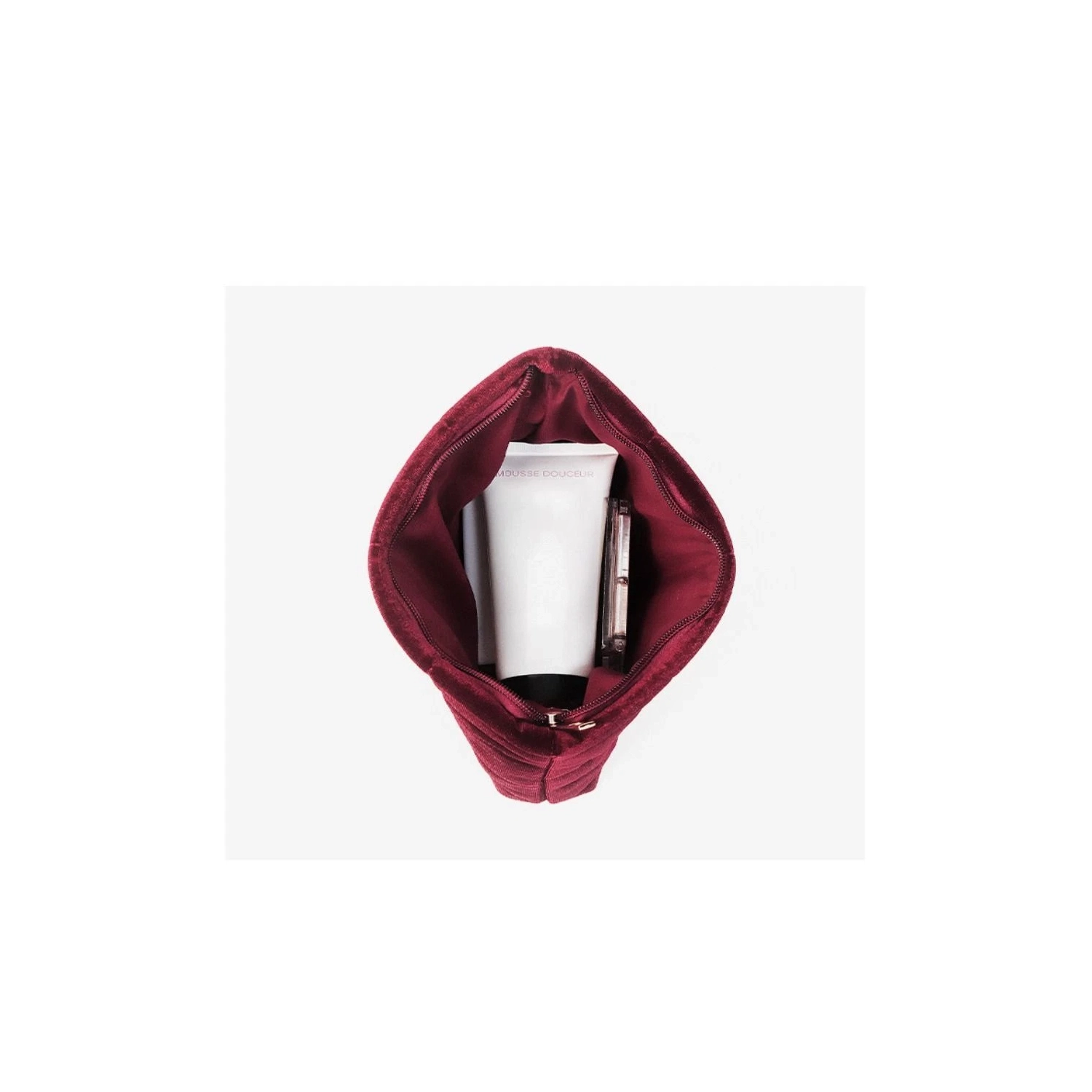 Cosmetic bag, portable large-capacity quilted storage bag, travel toiletry bag - deep red