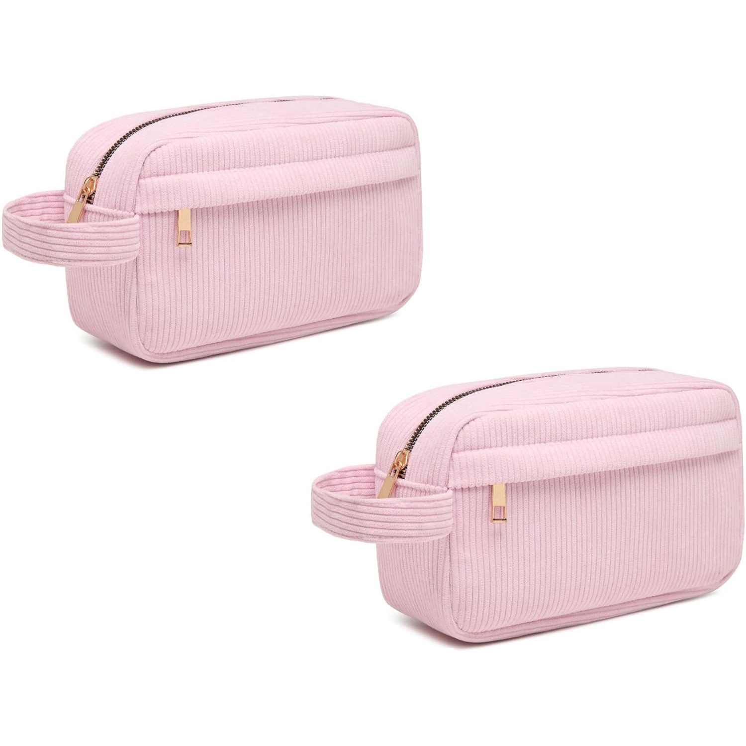 Mini Corduroy Portable Cosmetic Bag with Large Capacity, Lipstick Storage Bag, Stylish and Simple - Pink