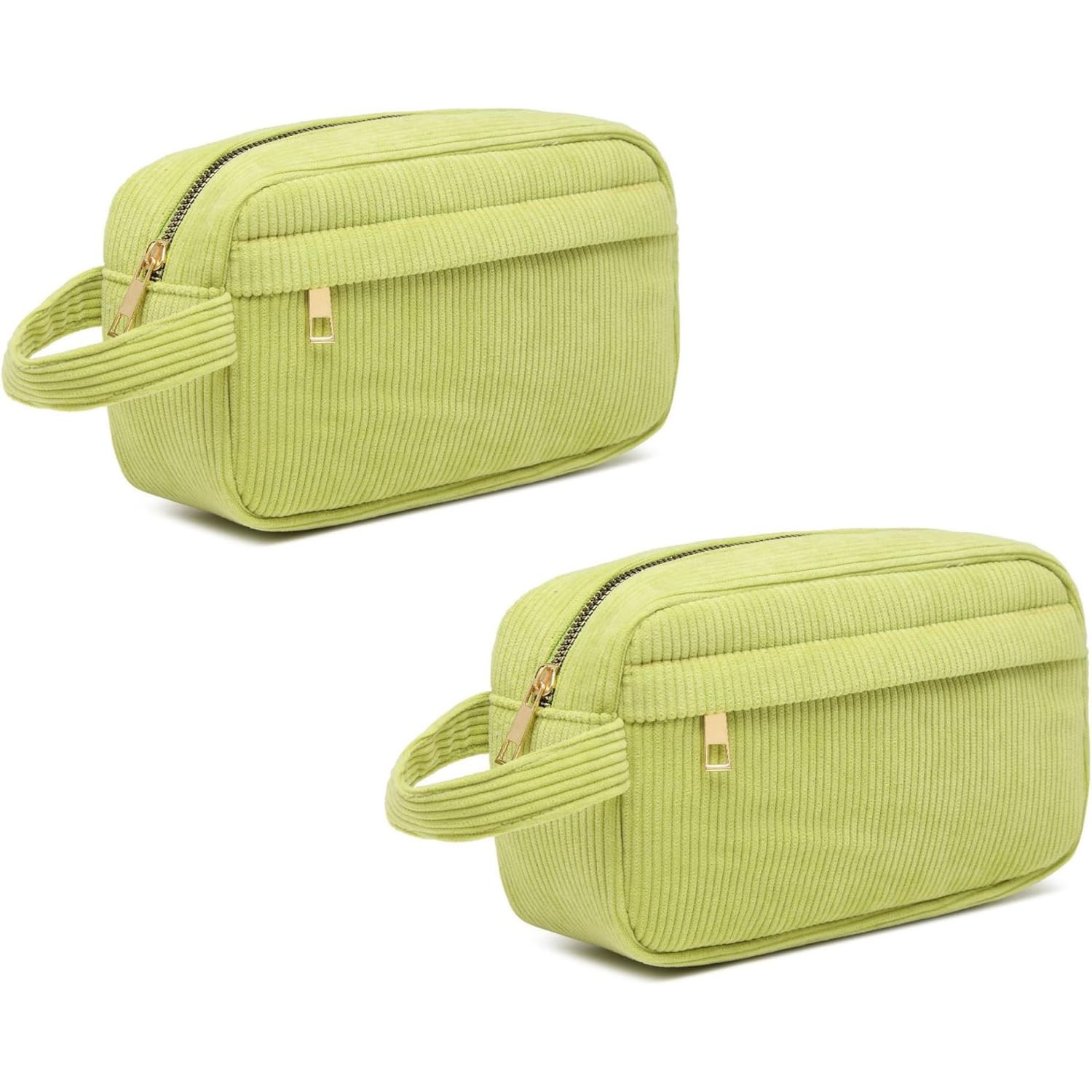 Mini Corduroy Portable Cosmetic Bag with Large Capacity, Lipstick Storage Bag, Stylish and Simple - Green