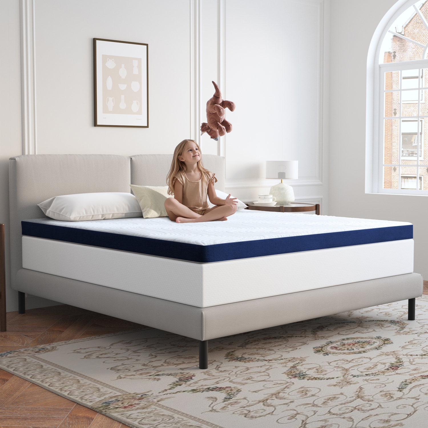 Surmatelas en mousse à mémoire moyenne 3&nbsp;po de Twolike infusé de gel pour le confort - Lit simple
