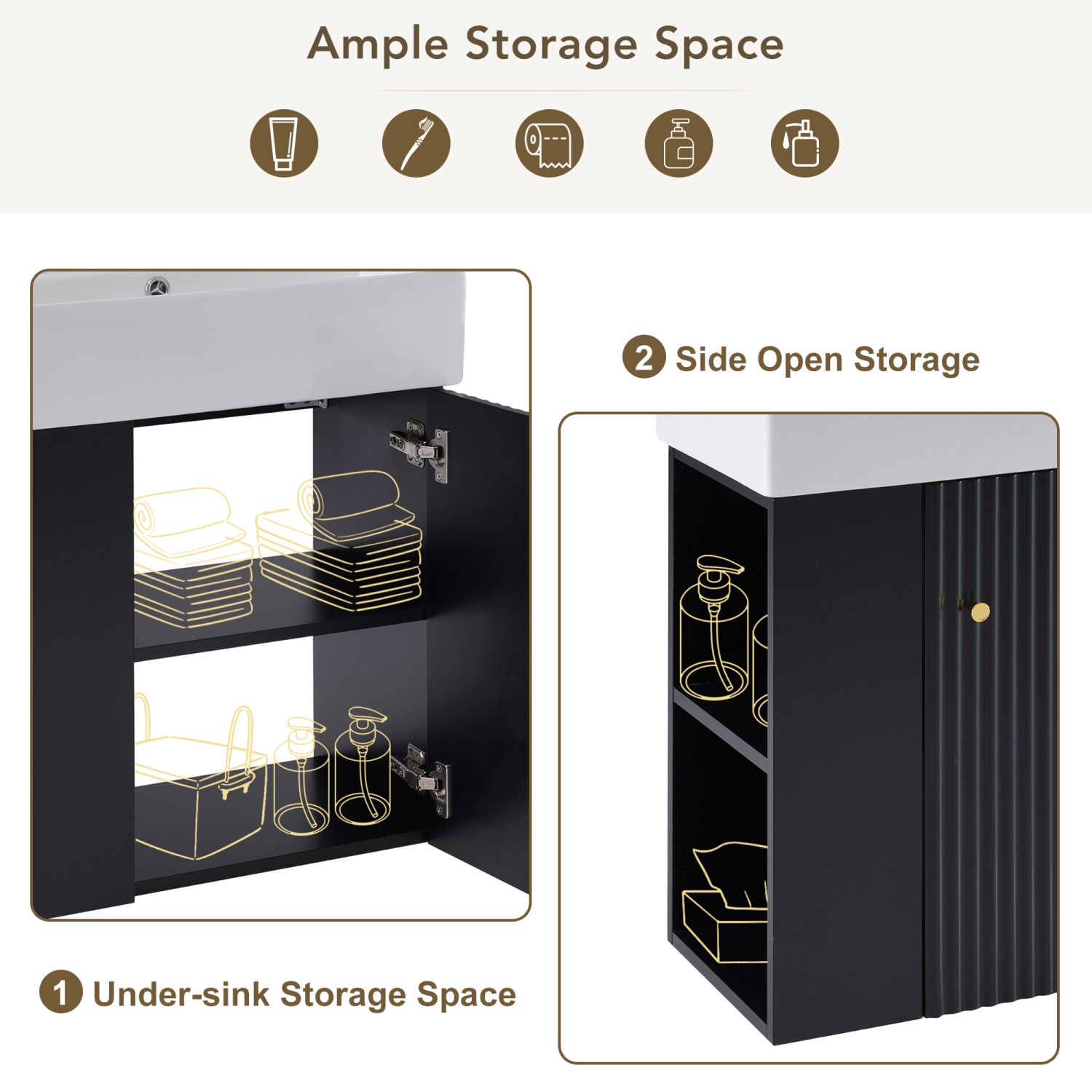 Homy Casa 36 in Green Wall-Mounted Bathroom Vanity with Ceramic Sink