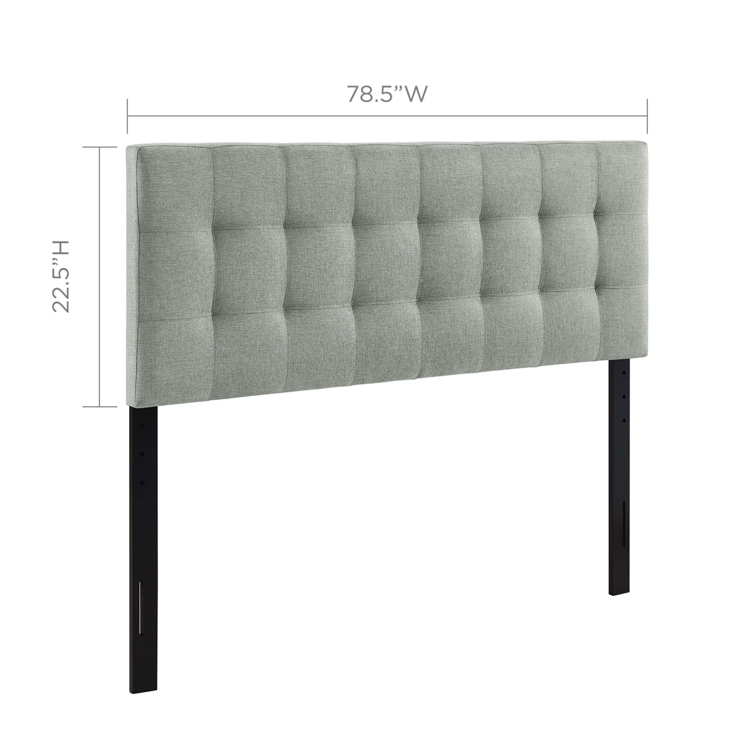 Modway Lily Upholstered Fabric King Headboard in Gray