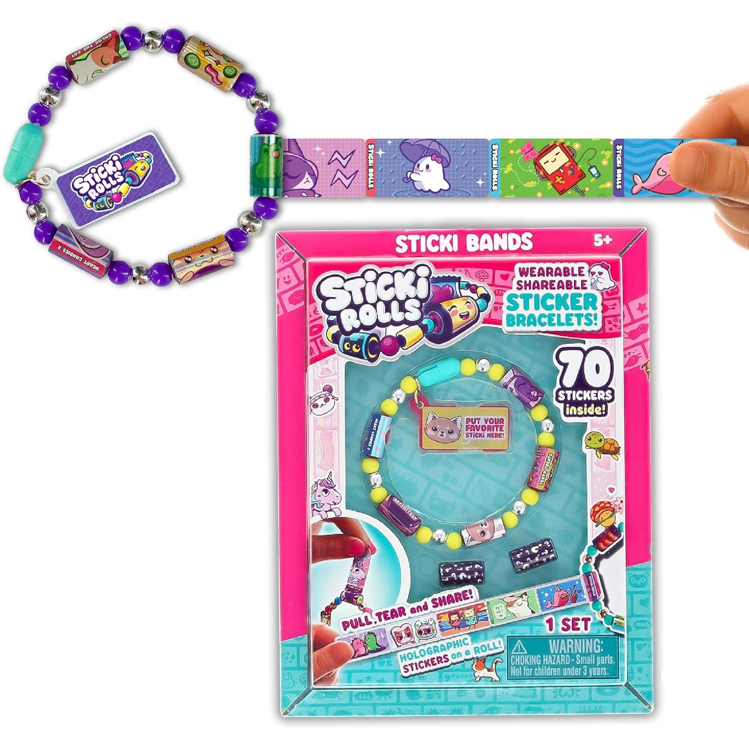 Sticki Rolls - Wearable Shareable Sticker Jewelry - Sticki Band Single Pack