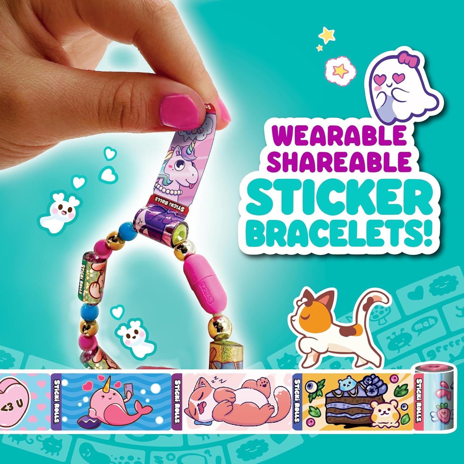 Sticki Rolls - Wearable Shareable Sticker Jewelry - Sticki Band Single Pack