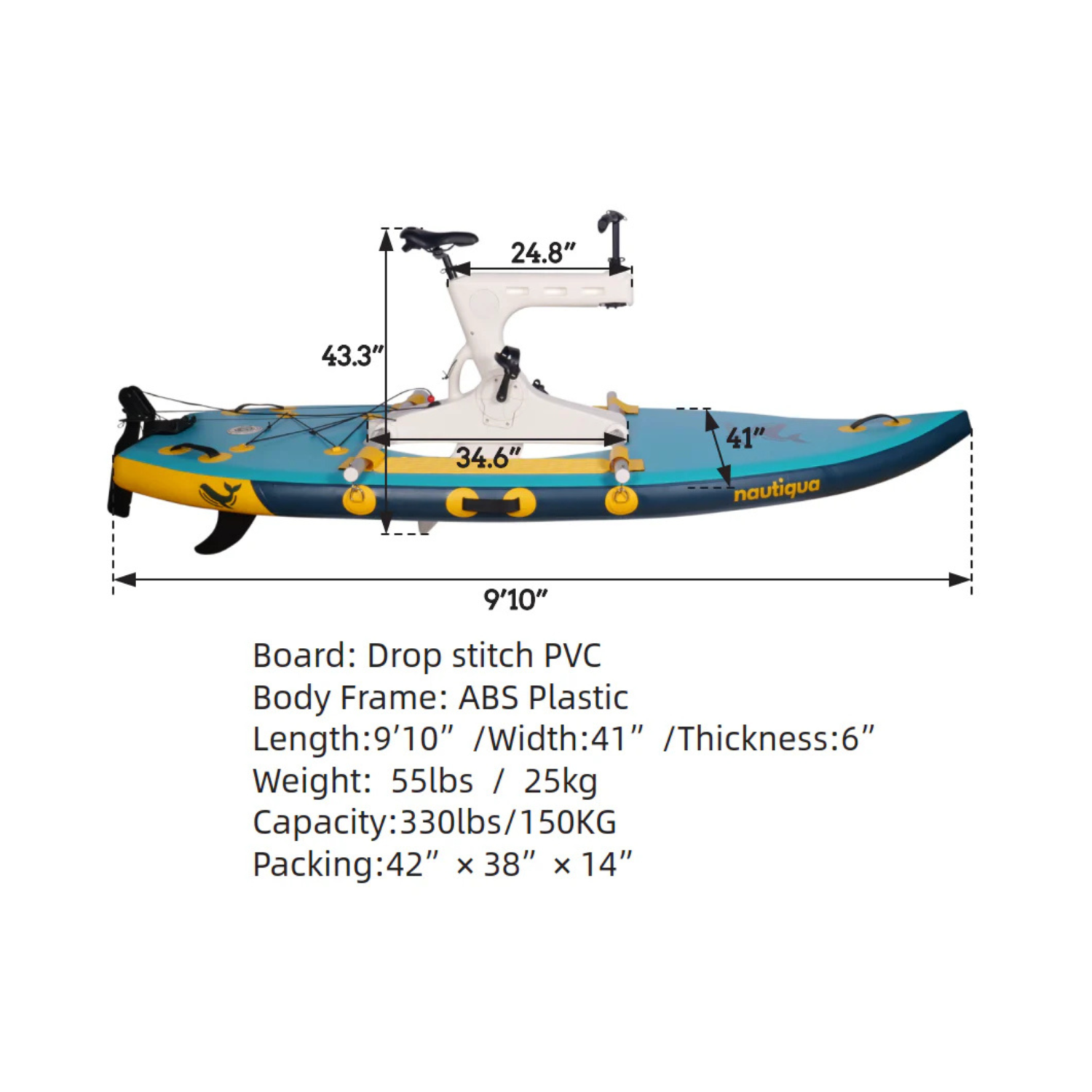 Nautiqua BELIZE Premium Paddleboard Water Bike
