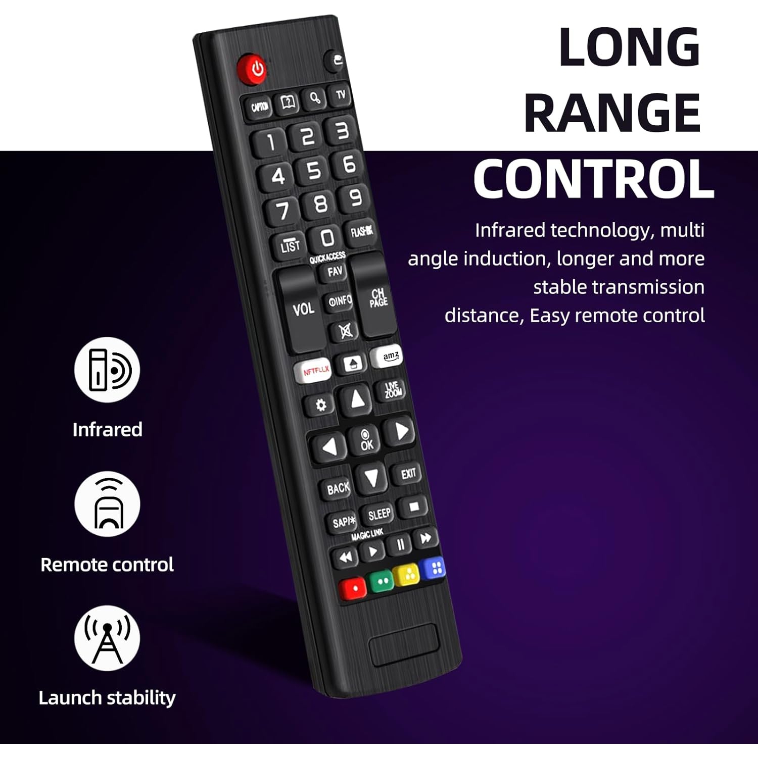 JNGKE Universal Remote Control for LG-Smart-TV with Netflix Button LG Replacement Remote -1pic