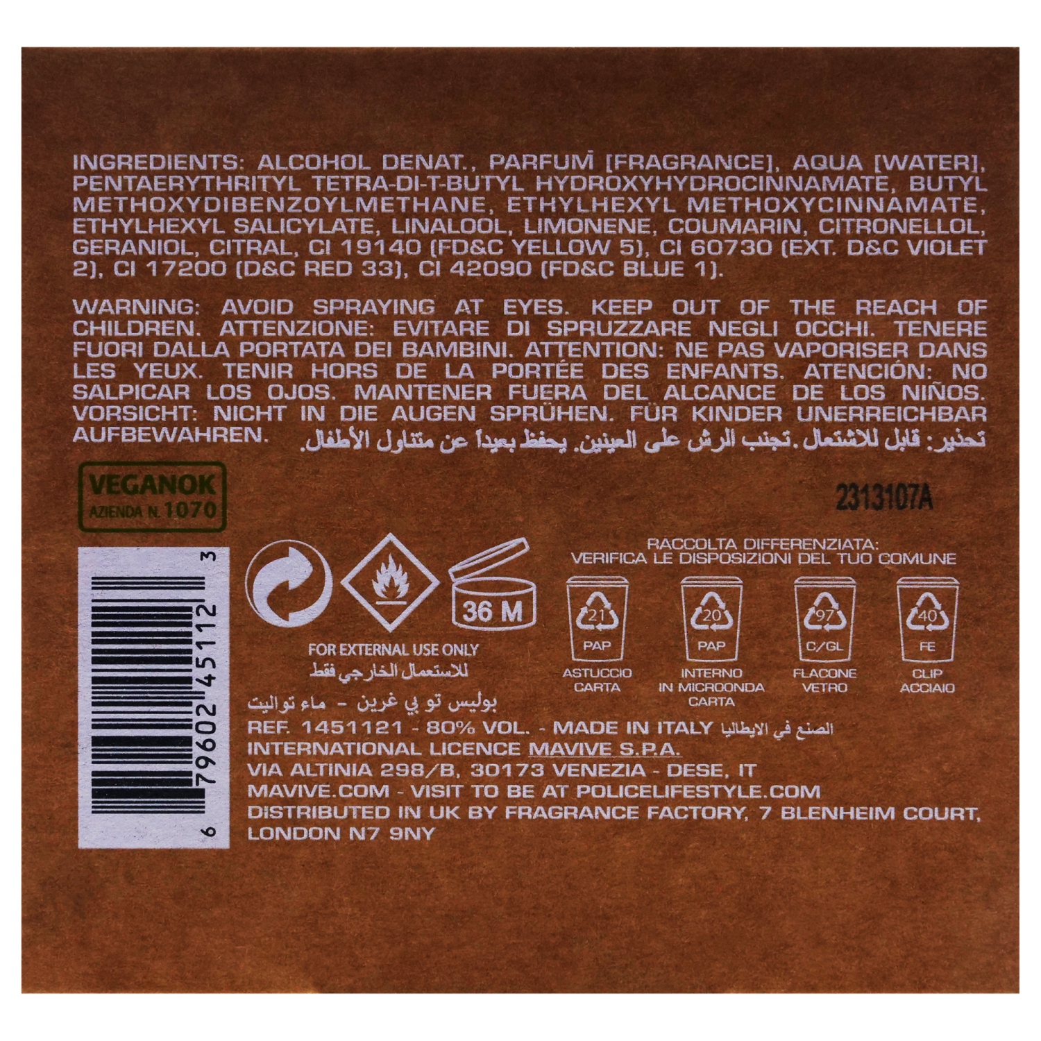 La police doit être verte par la police pour le vaporisateur unisexe 4,2&nbsp;oz EDT