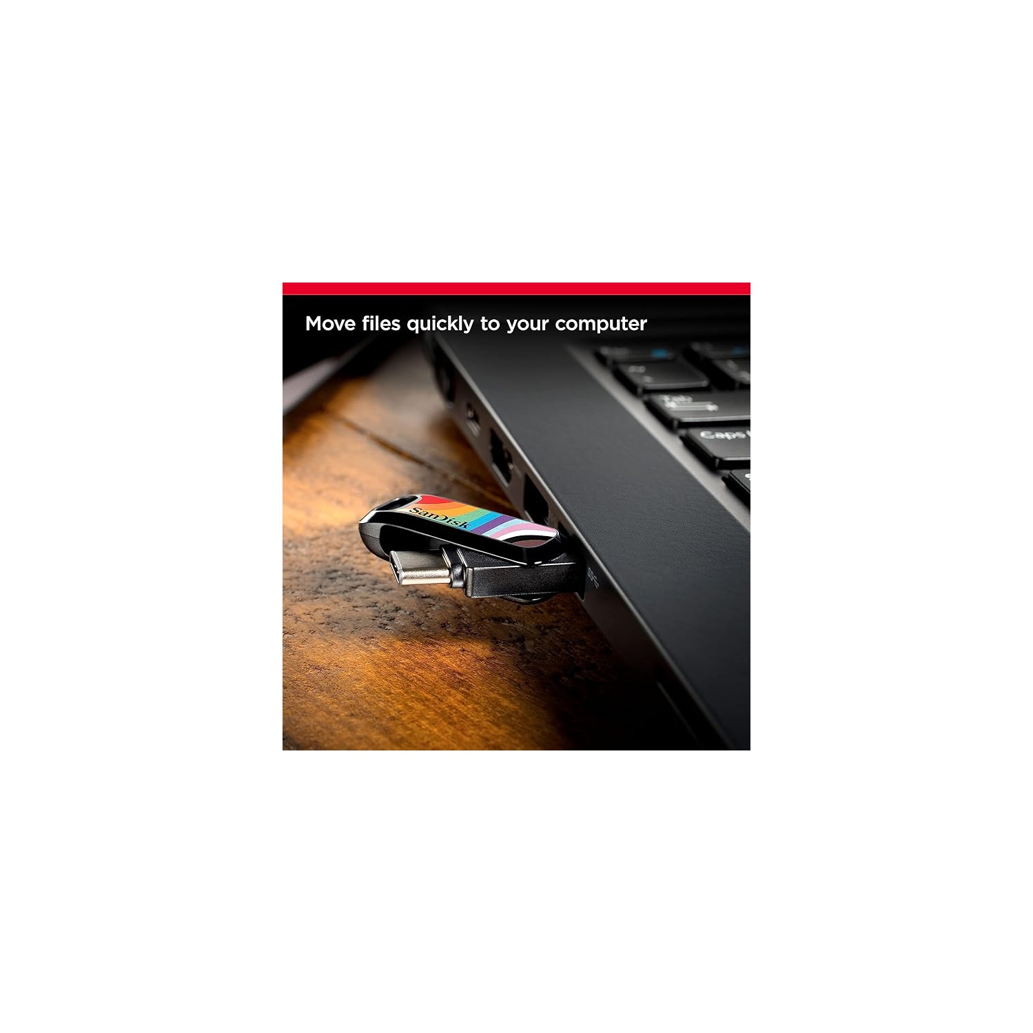 Clé USB-C Ultra Dual Drive Go 128&nbsp;Go de SanDisk, Fierté arc-en-ciel - SDDDC3-128G-GRNBW