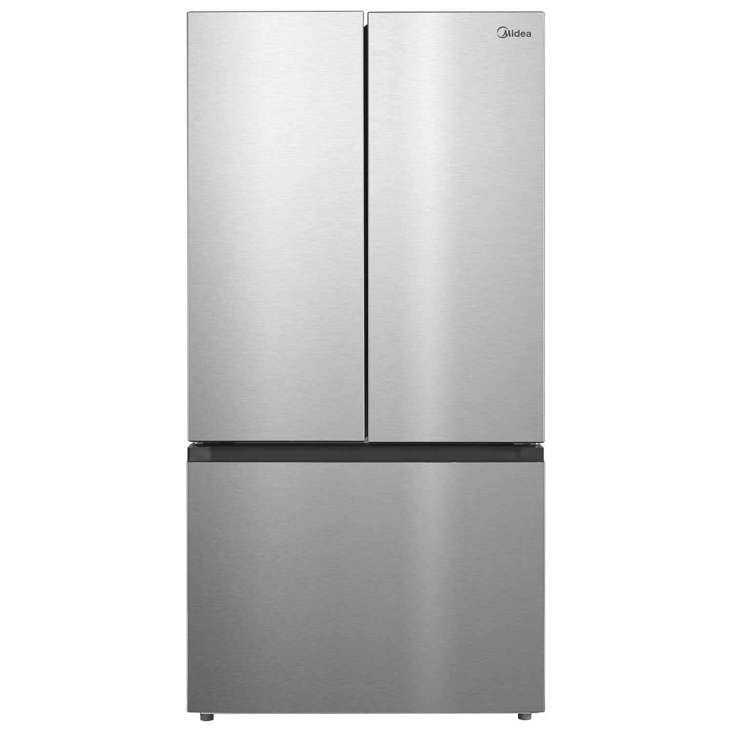 Réfrigérateur à deux portes de 22,6 pi³ 33 po avec distributeur de glaçons de Midea - Inox