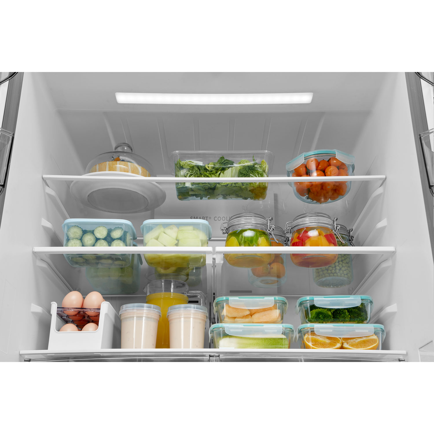 Réfrigérateur à deux portes de 22,6 pi³ 33 po avec distributeur de glaçons de Midea - Inox