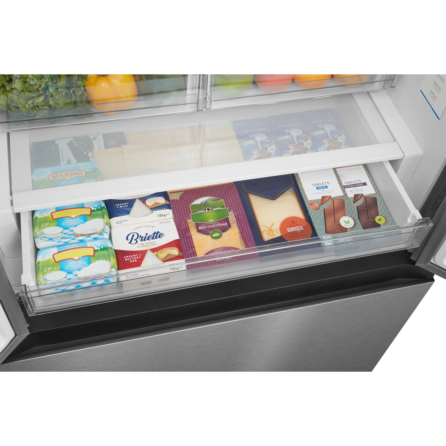 Réfrigérateur à deux portes de 22,6 pi³ 33 po avec distributeur de glaçons de Midea - Inox