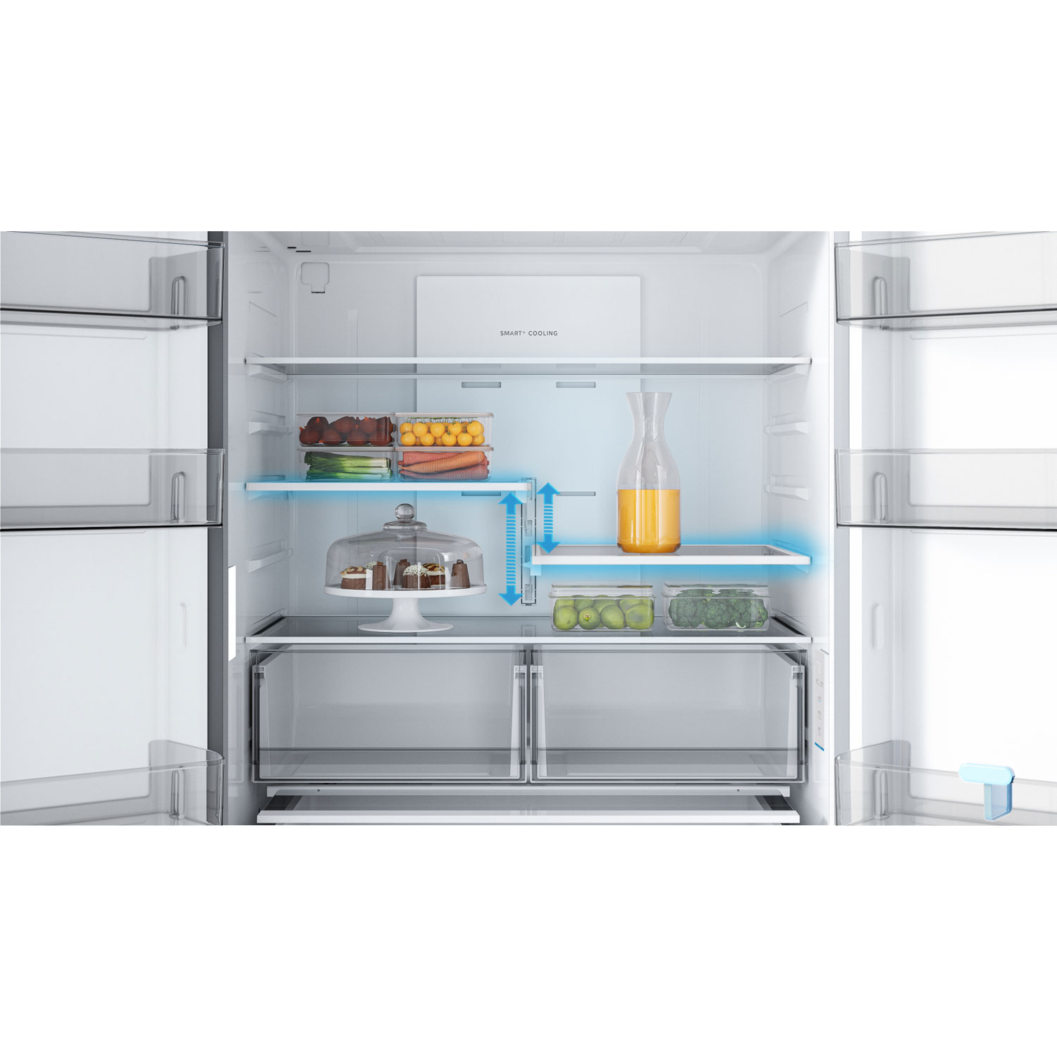Réfrigérateur à deux portes de 22,6 pi³ 33 po avec distributeur de glaçons de Midea - Inox