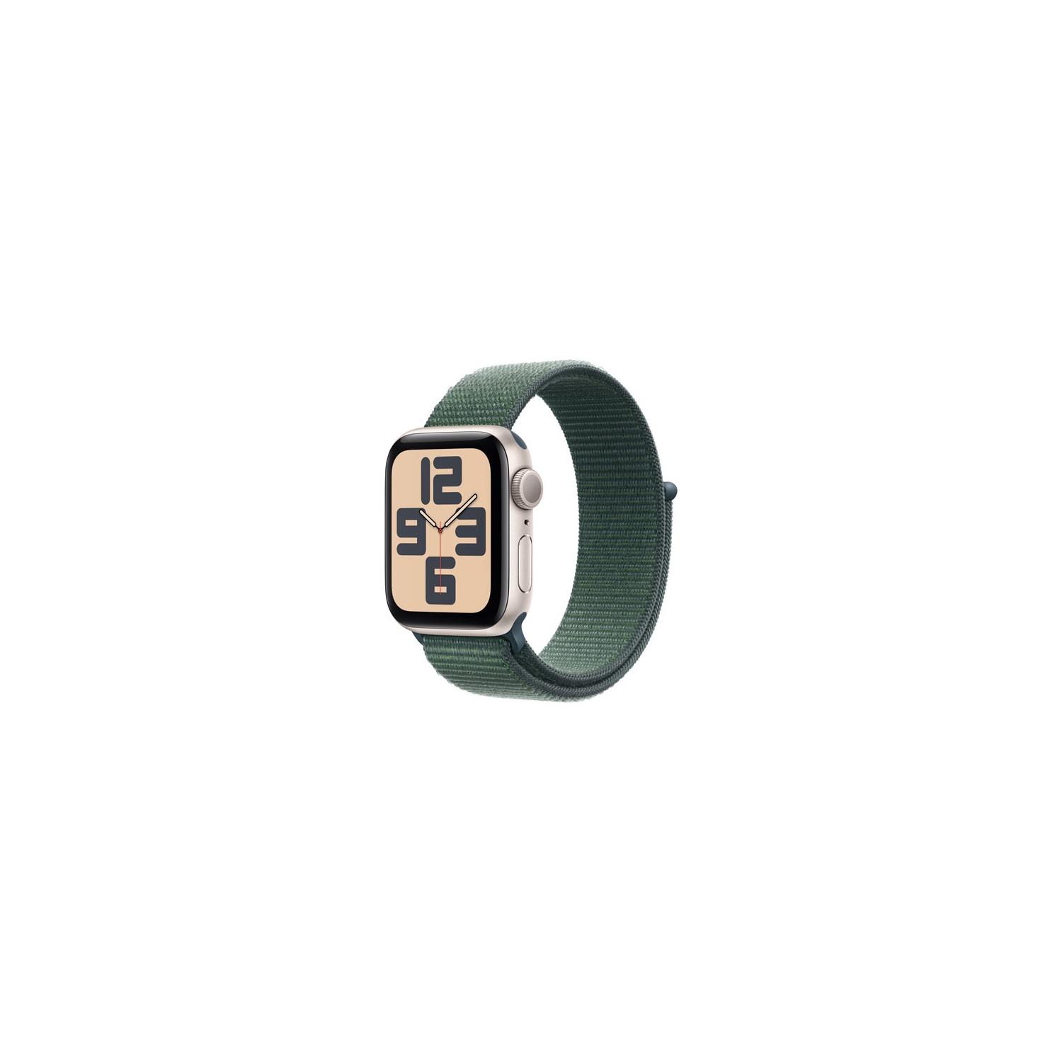 Refurbished - Apple Watch SE (GPS) 40mm Starlight Aluminum Case with Lake Green Sport Loop