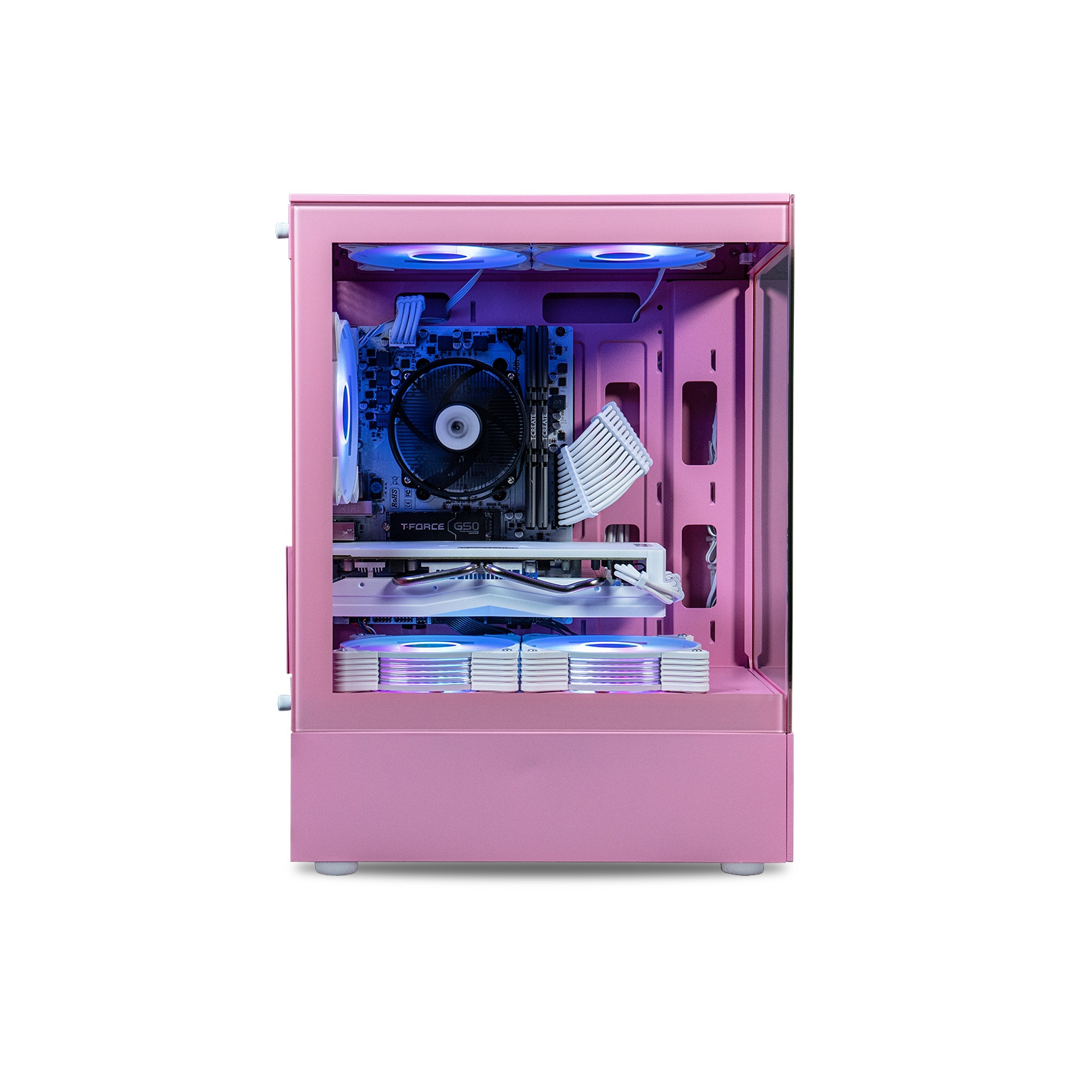 ViprTech Stryker 1.0 Gaming PC - AMD Ryzen 7, AMD RX 580 8GB, 16GB DDR4, 512GB SSD, WiFi BT, Win 11 Pro, Desktop Computer Prebuilt, Pink