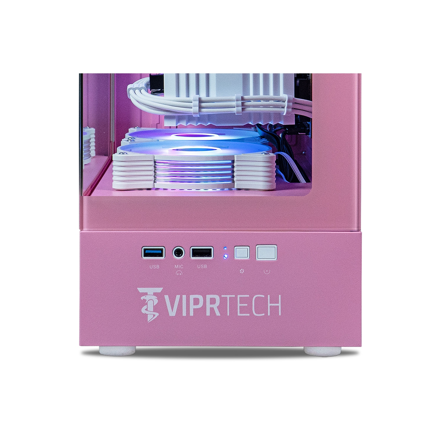 ViprTech Stryker 1.0 Gaming PC - AMD Ryzen 7, AMD RX 580 8GB, 16GB DDR4, 512GB SSD, WiFi BT, Win 11 Pro, Desktop Computer Prebuilt, Pink