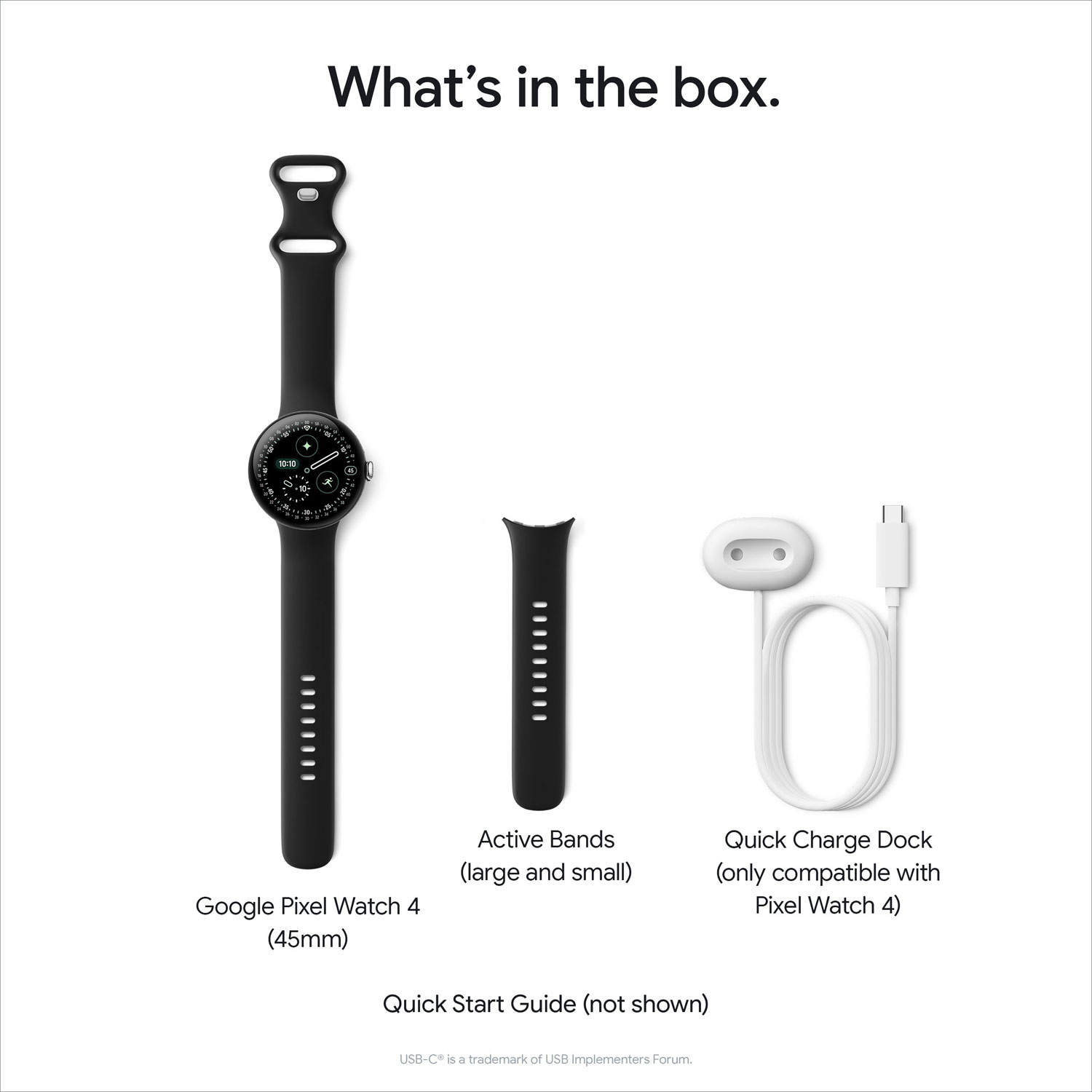 Google Pixel Watch 4 45mm Polished Silver Aluminum Case with Porcelain Active Band