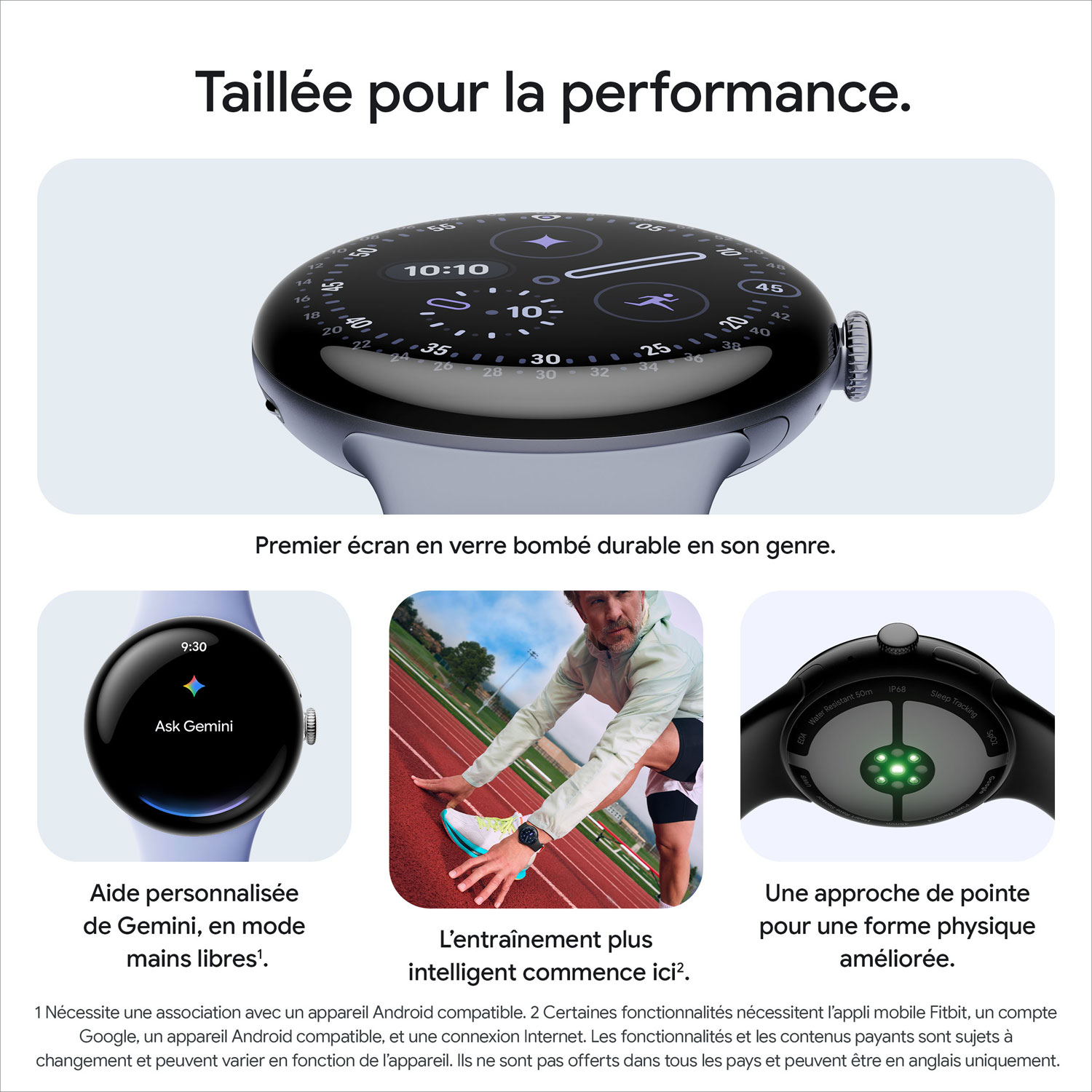 Montre Pixel Watch 4 41 mm de Google avec boîtier en aluminium noir mat et bracelet sport noir volcanique