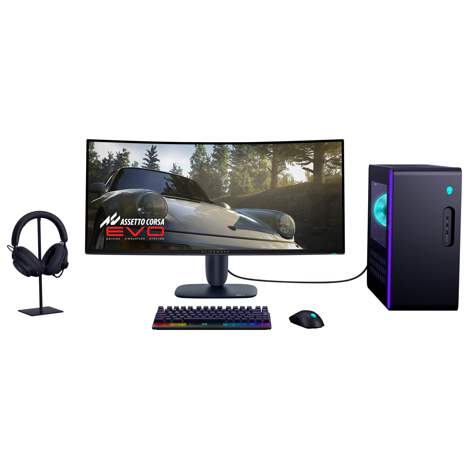 Moniteur de jeu G-Sync FreeSync QD-OLED ACL DELO 240 Hz 0,03 ms gris à gris de 34 po d'Alienware - Noir