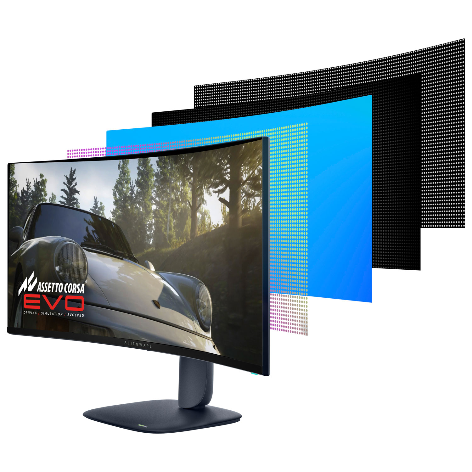 Moniteur de jeu G-Sync FreeSync QD-OLED ACL DELO 240 Hz 0,03 ms gris à gris de 34 po d'Alienware - Noir