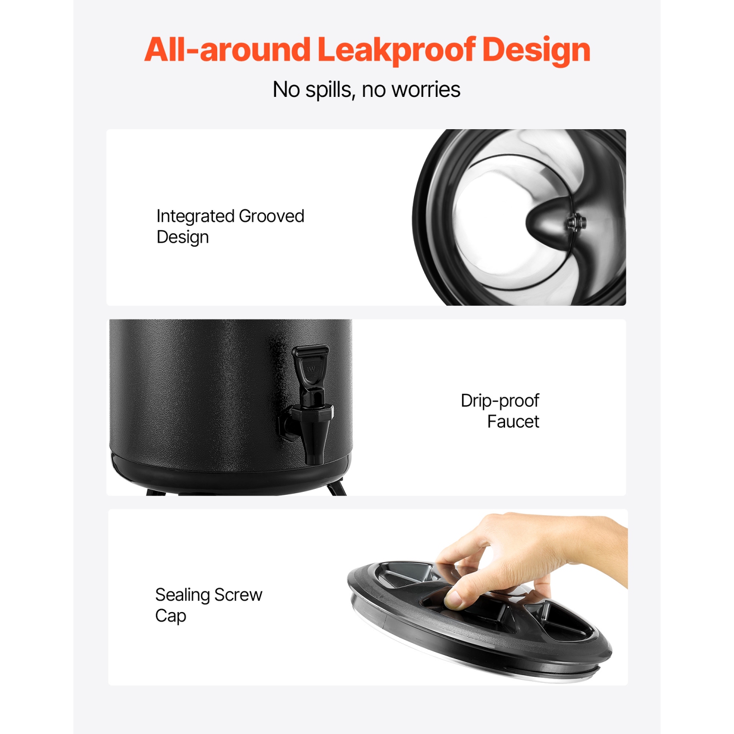 VEVOR 3.2 Gal/12L Insulated Beverage Dispenser, Stainless Steel Thermal Drink Server with Spigot & Temp Display,Suitable for Hot and Cold Drinks,for