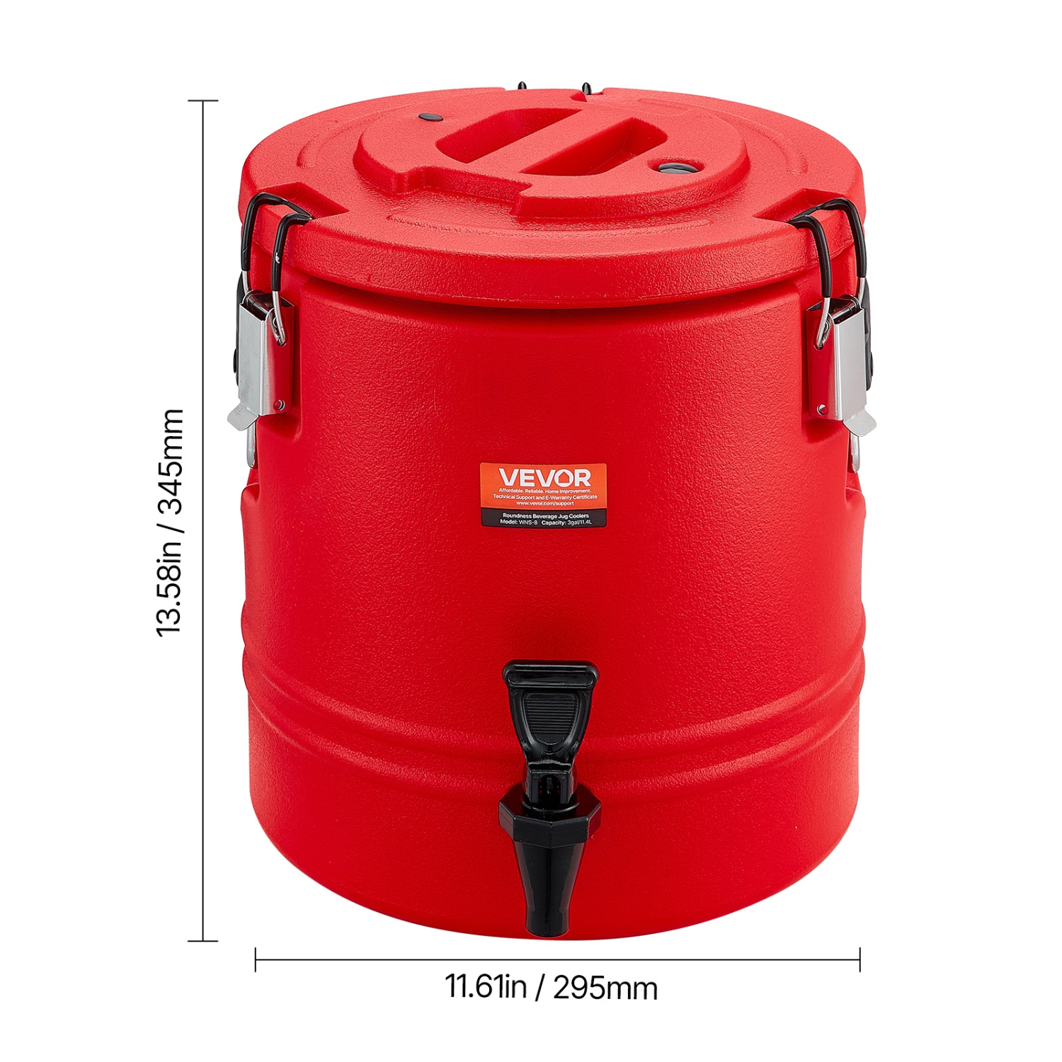 VEVOR 3 Gal/11.4L Insulated Beverage Dispenser, Thermal Hot and Cold Drink Server Dispenser with Spigot, Food-Grade Cooler Jug with 304 Stainless