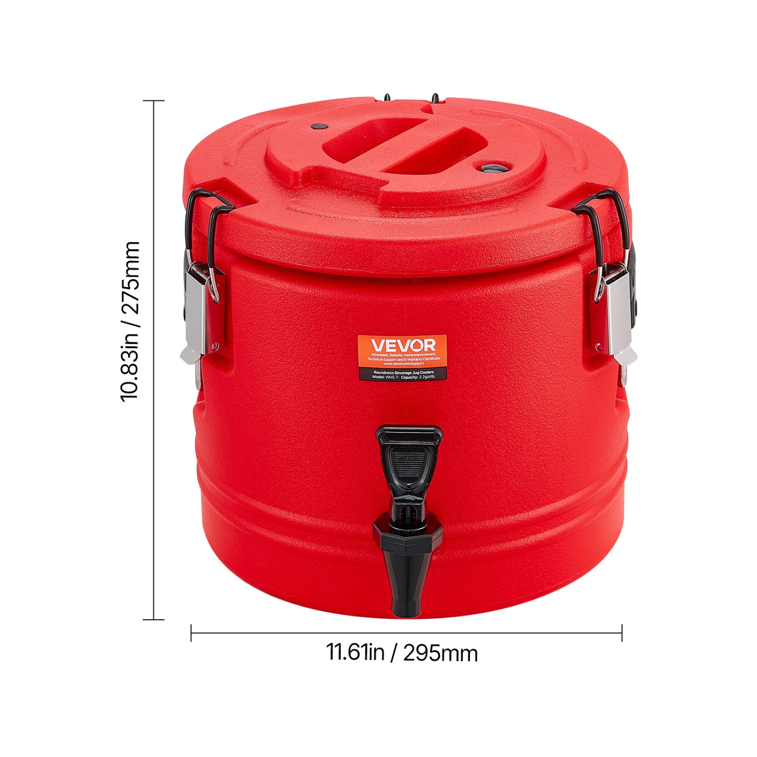VEVOR 2.2 Gal/8L Insulated Beverage Dispenser, Thermal Hot and Cold Drink Server Dispenser with Spigot, Food-Grade Cooler Jug with 304 Stainless