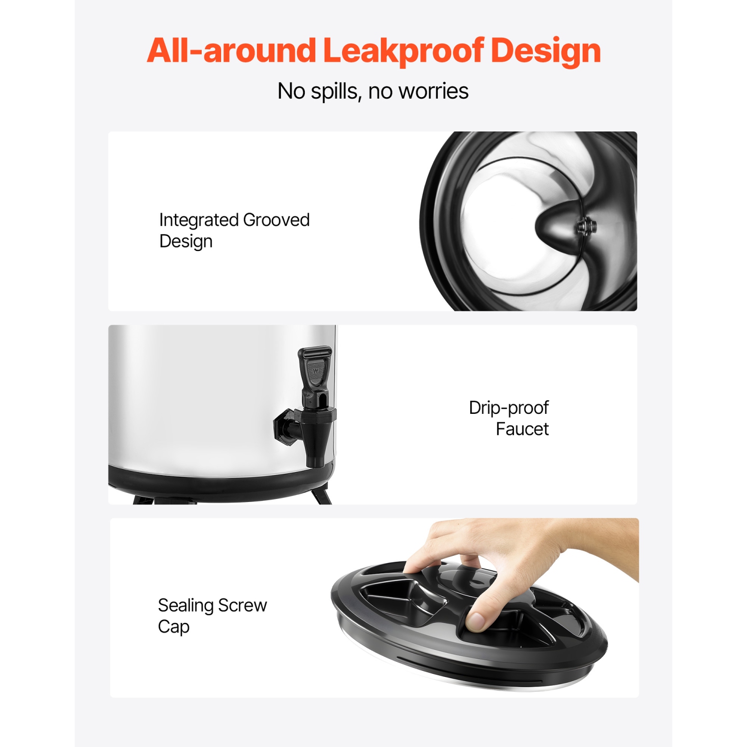 VEVOR 3.2 Gal/12L Insulated Beverage Dispenser,Stainless Steel Thermal Drink Server with Spigot & Temp Display,Suitable for Hot and Cold Drinks,for