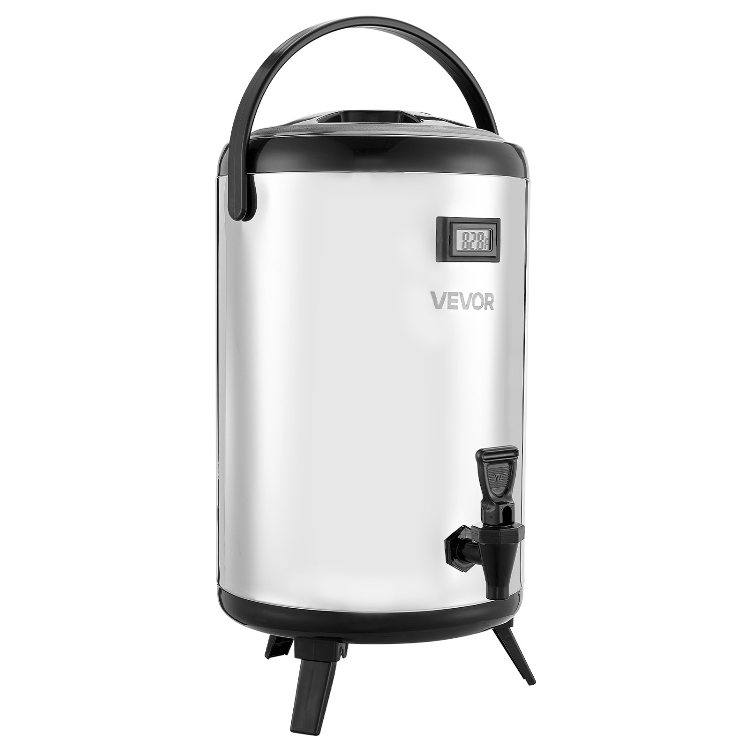 VEVOR 3.2 Gal/12L Insulated Beverage Dispenser,Stainless Steel Thermal Drink Server with Spigot & Temp Display,Suitable for Hot and Cold Drinks,for