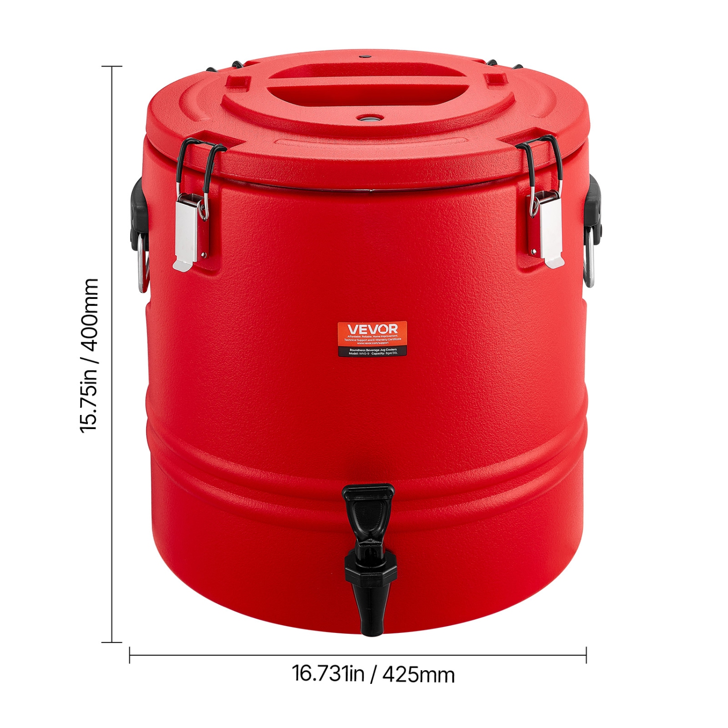 VEVOR 8 Gal/30.3L Insulated Beverage Dispenser, Thermal Hot and Cold Drink Server Dispenser with Spigot, Food-Grade Cooler Jug with 304 Stainless