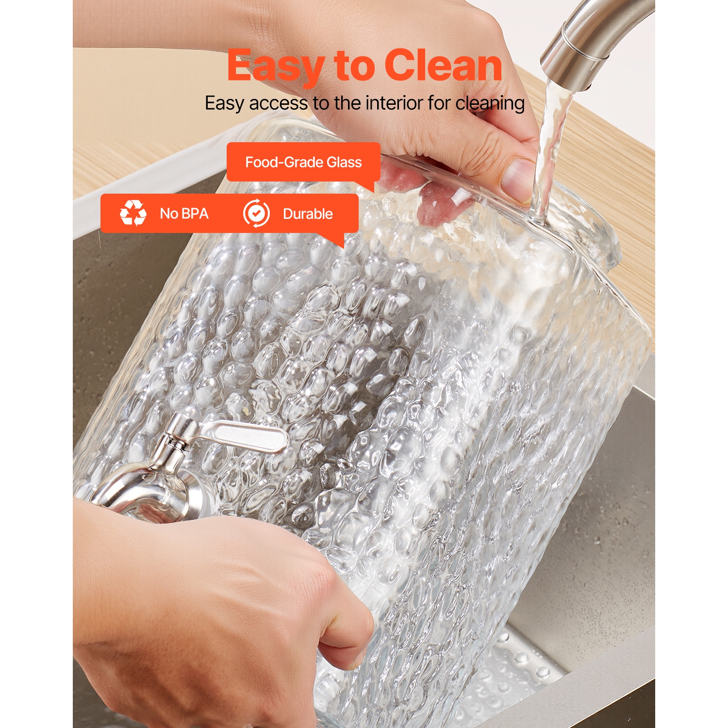 VEVOR 2 Pack 1.5 Gallon Beverage Dispenser, Drink Dispensers for Parties, Glass Juice Dispenser with Metal Stand, Stainless Steel Spigot, Iced Tea