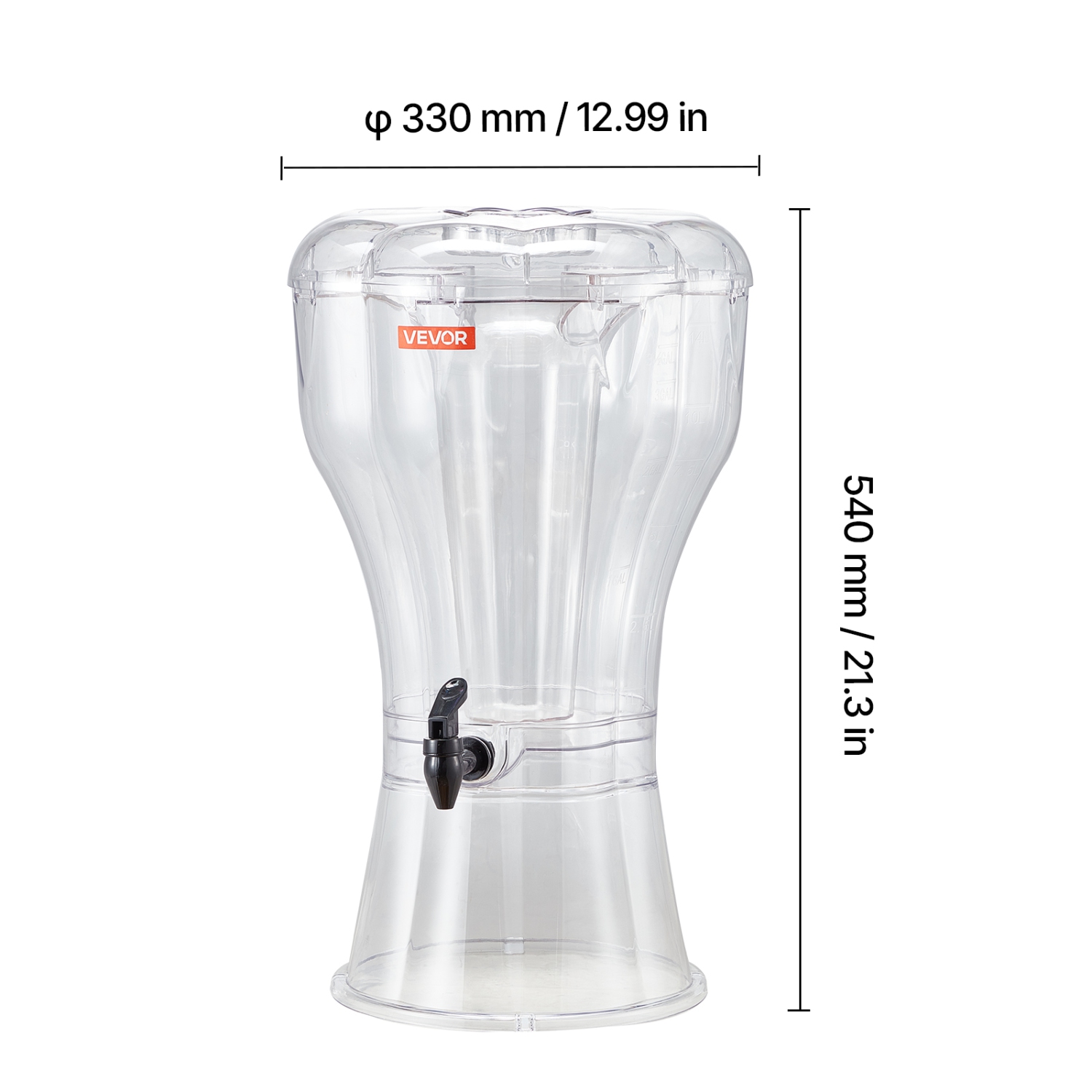 VEVOR 3.4 Gallon Beverage Dispenser, Drink Dispenser for Parties, Plastic Juice Dispensers with No-Drip Spigot, Iced Tea Lemonade Juice Water