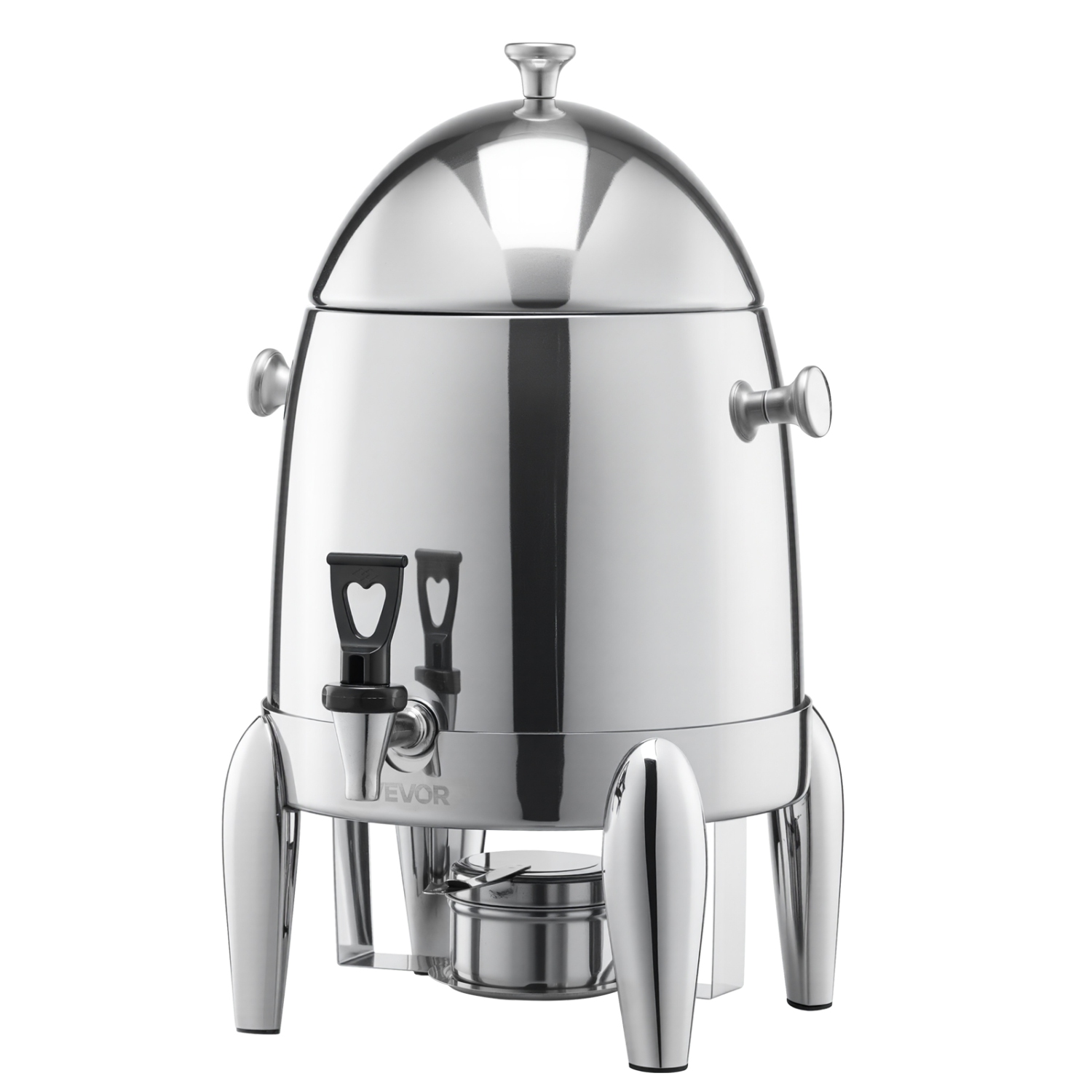 VEVOR 2.7 Gallon Stainless Steel Beverage Dispenser, Drink Dispenser with Alcohol Burner, Hot & Cold Drink Dispensers for Coffee Tea Hot Water, with