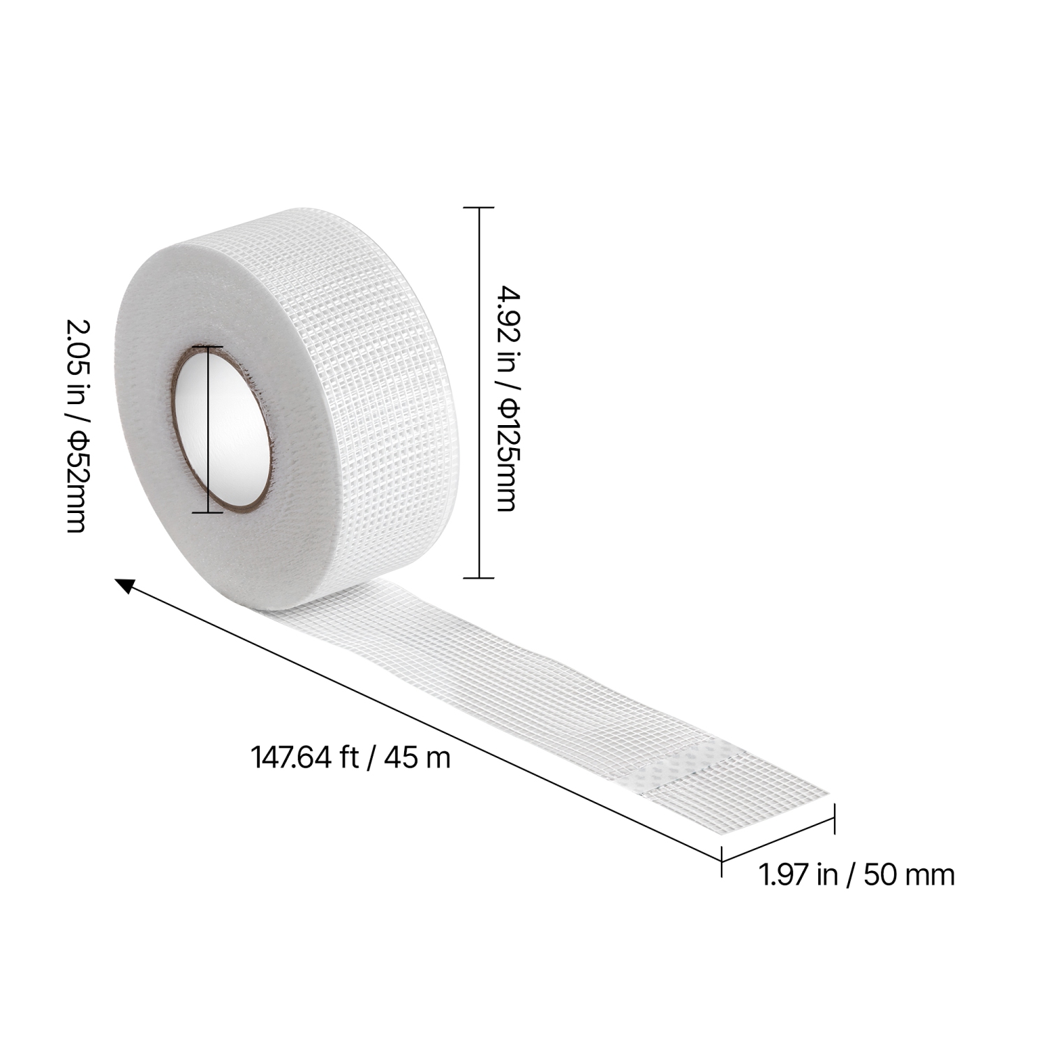 VEVOR 1.97 inch W x 147.64 ft L Drywall Mesh Tape, Self-Adhesive Fiberglass Drywall Joint Tape, 36 Rolls Dry Wall Patch for Easy Sheetrock Ceiling