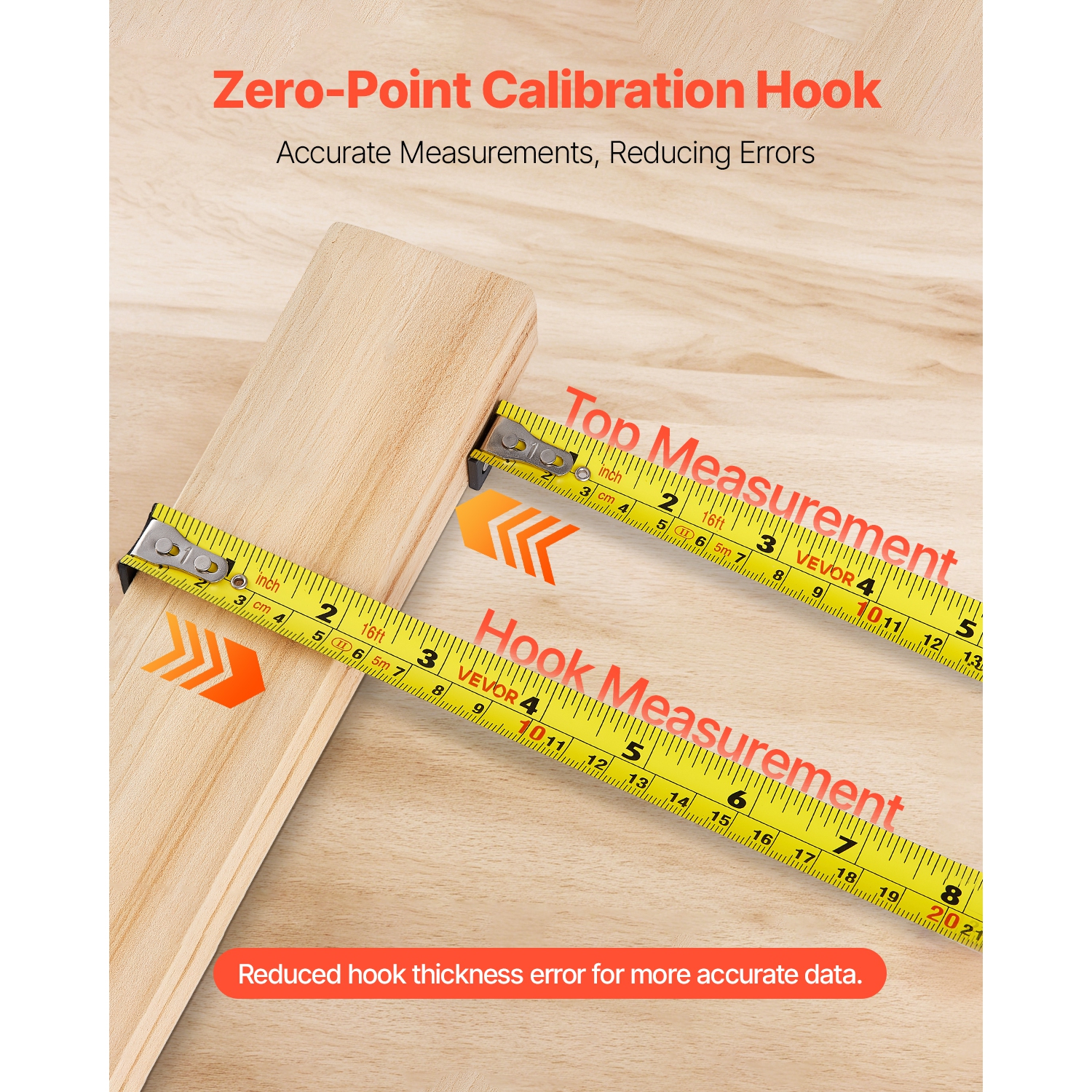 VEVOR 2-in-1 Laser Tape Measure, 135Ft Rechargeable Laser Measurement Tool & 16Ft Measuring Tape with Magnetic, 4 Modes-Length, Area, Volume,