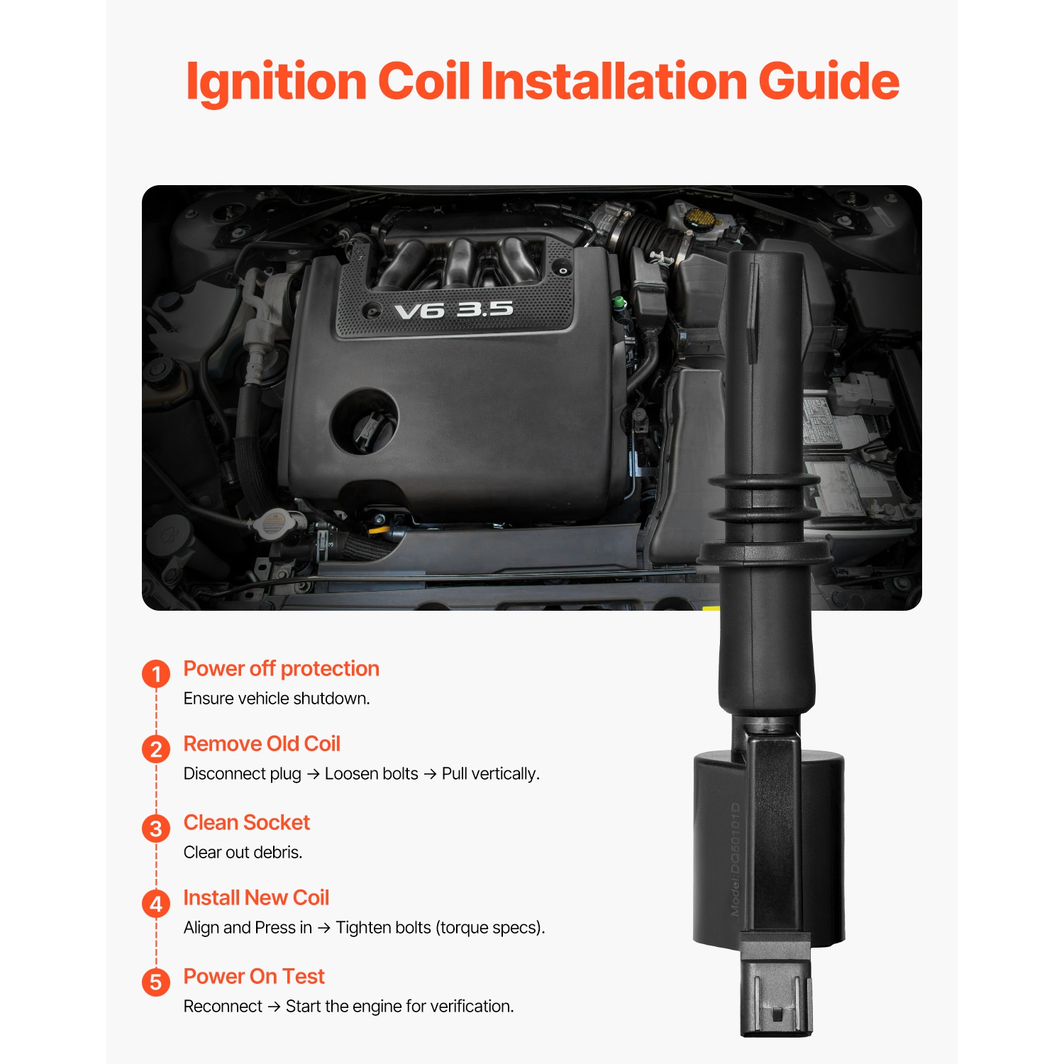 Ensemble de 8 bobines d'allumage VEVOR pour Ford Expedition F150 F250 F350 Lincoln Mark LT & Navigator, pour moteurs 4,6&nbsp;L 5,4&nbsp;L V8