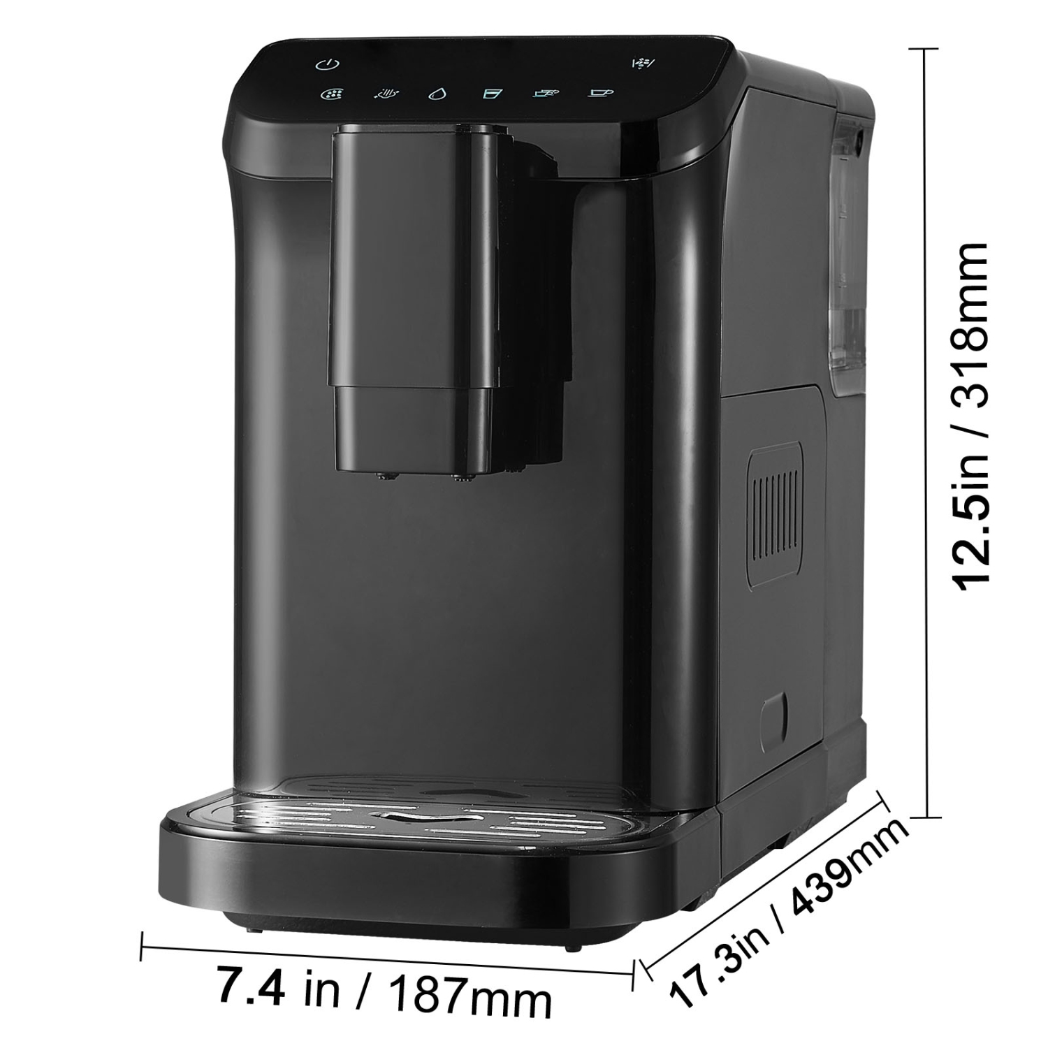 VEVOR 15-Bar Automatic Espresso Machine - Built-In Grinder, with 15-Level Grinding Settings, Professional Espresso Coffee Maker with 1.5L Water Tank