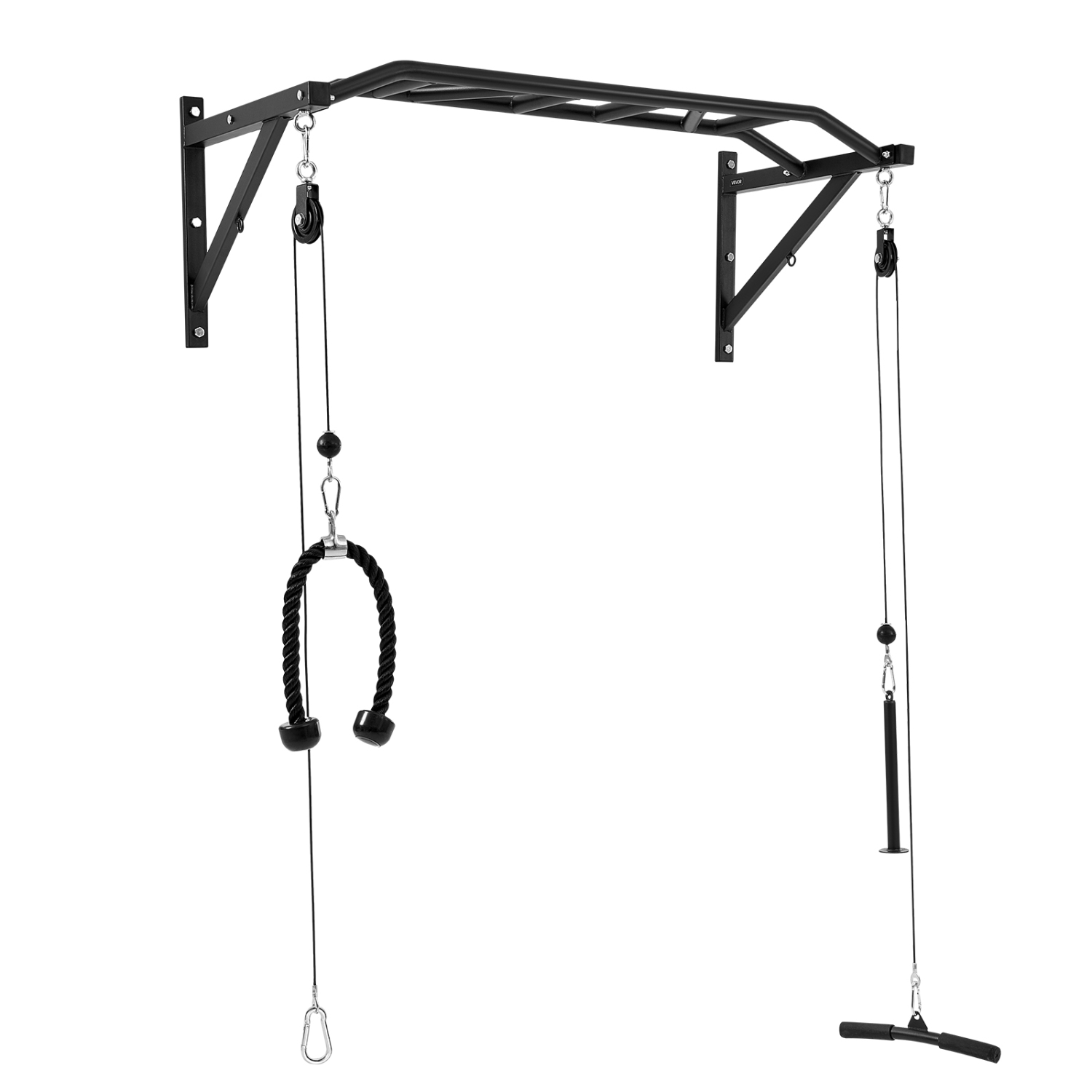 VEVOR 50 in Width Pull Up Bar, Multi-Grip Wall Mounted Pull Ups, Multifunctional Chin Up Training Station, Steel Upper Body Workout Bars with LAT