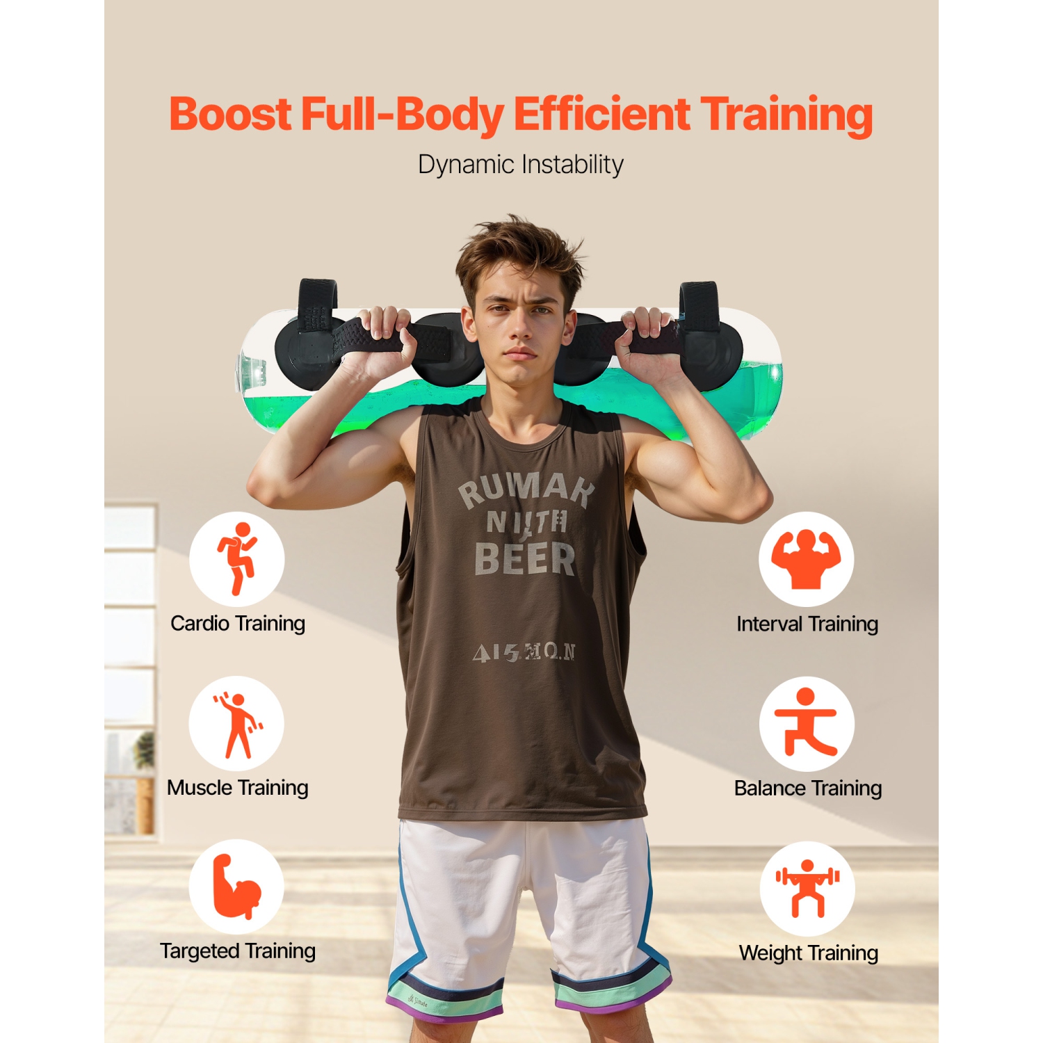 Poids d'eau VEVOR 50 lb, sac aqua, grand sac Aqua pour l'entraînement, portatif réglable et équipement d'exercice complet pour le tronc et