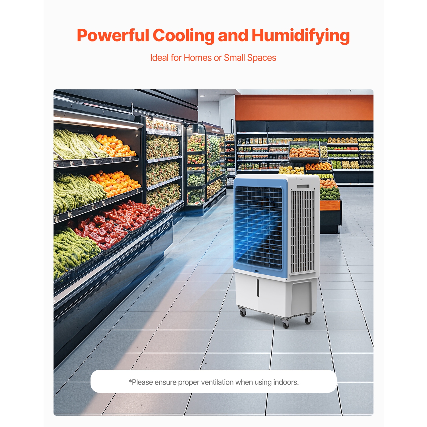 VEVOR 4129 CFM Evaporative Air Cooler, with 12.7 Gallon Water Tank Swamp Cooler, Portable Cooling Fan with Remote Control, 12H Timer, 4 Ice Boxes,