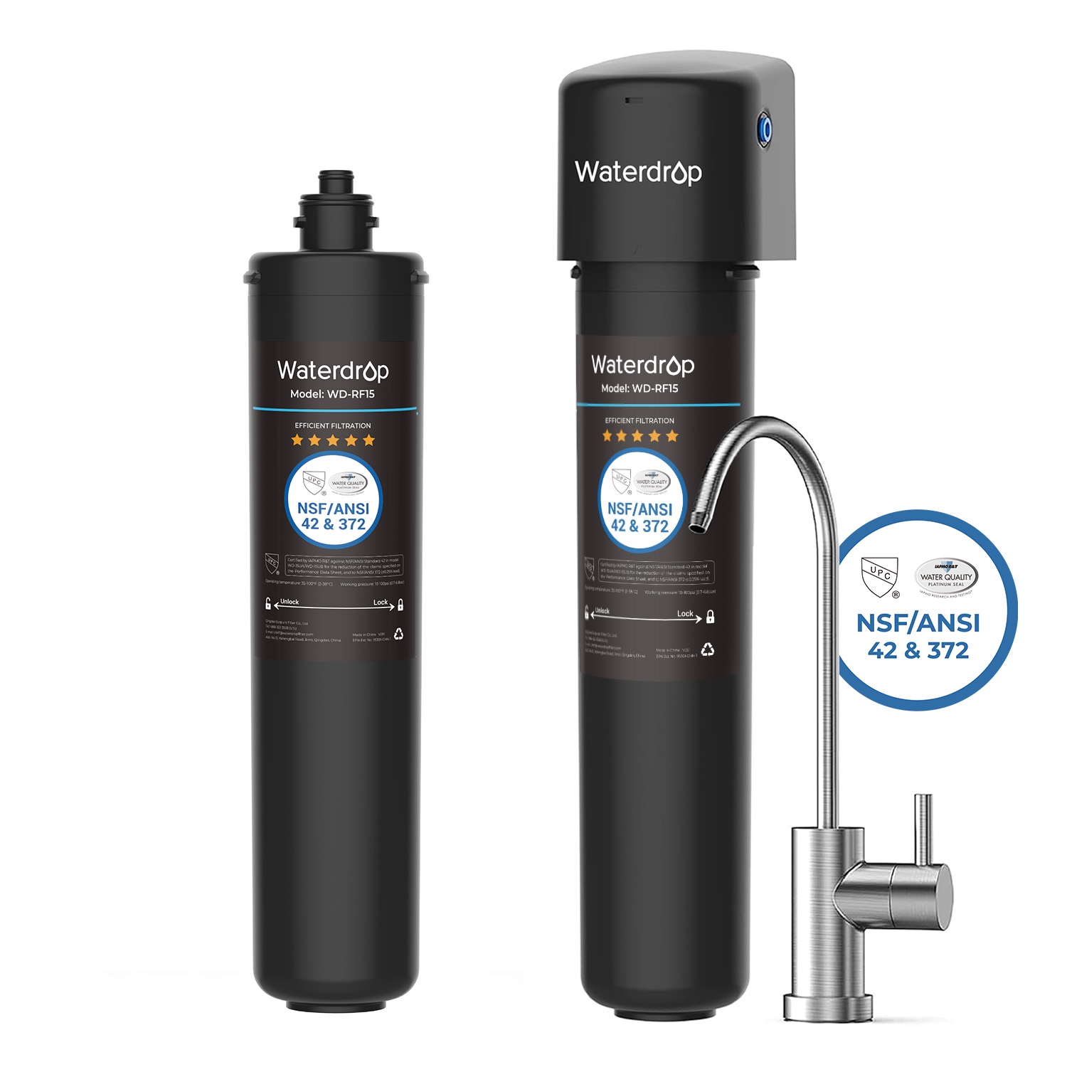 Waterdrop 15UB Under Sink Water Filter,extra RF15 Filter
