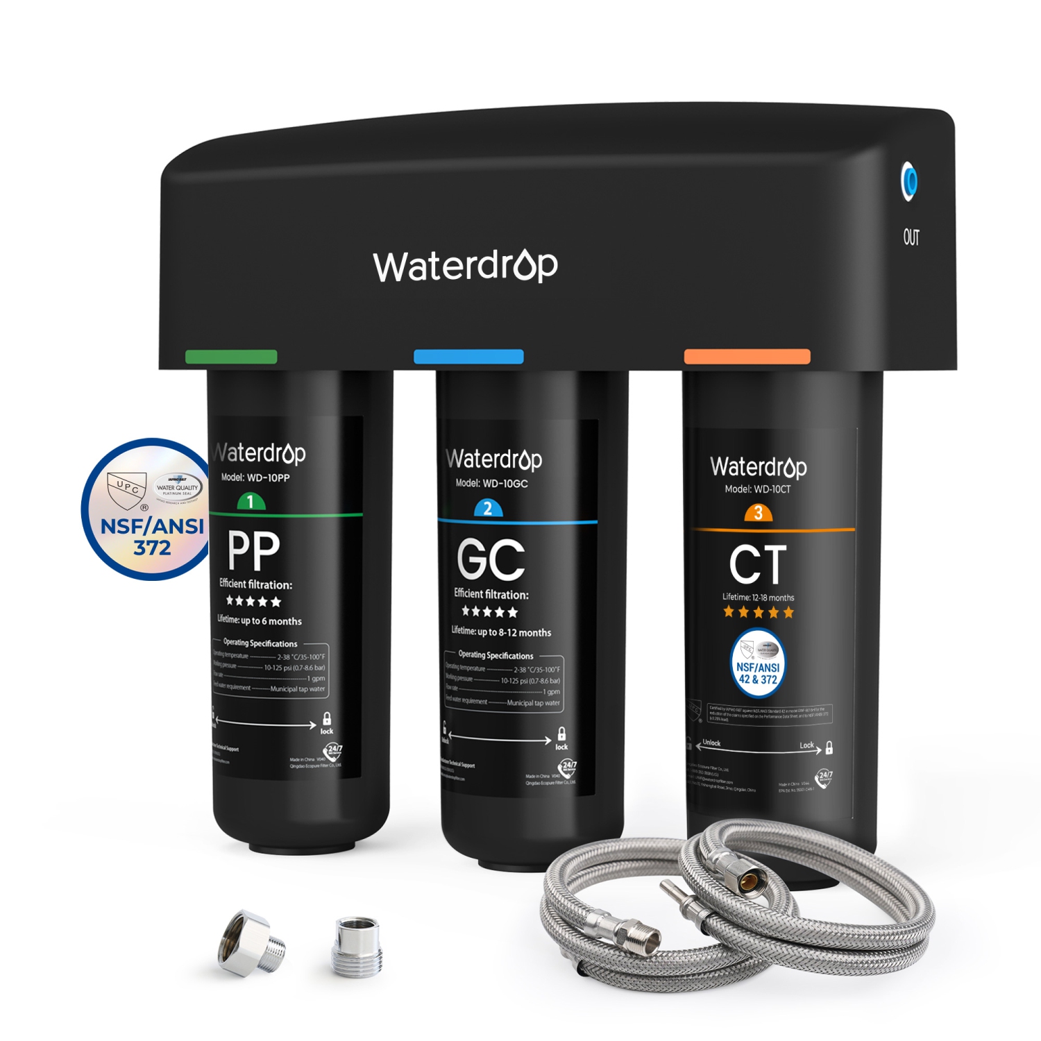 Waterdrop TSA 8 Layer Under Sink Water Filter System, Under Sink Water Filtration System