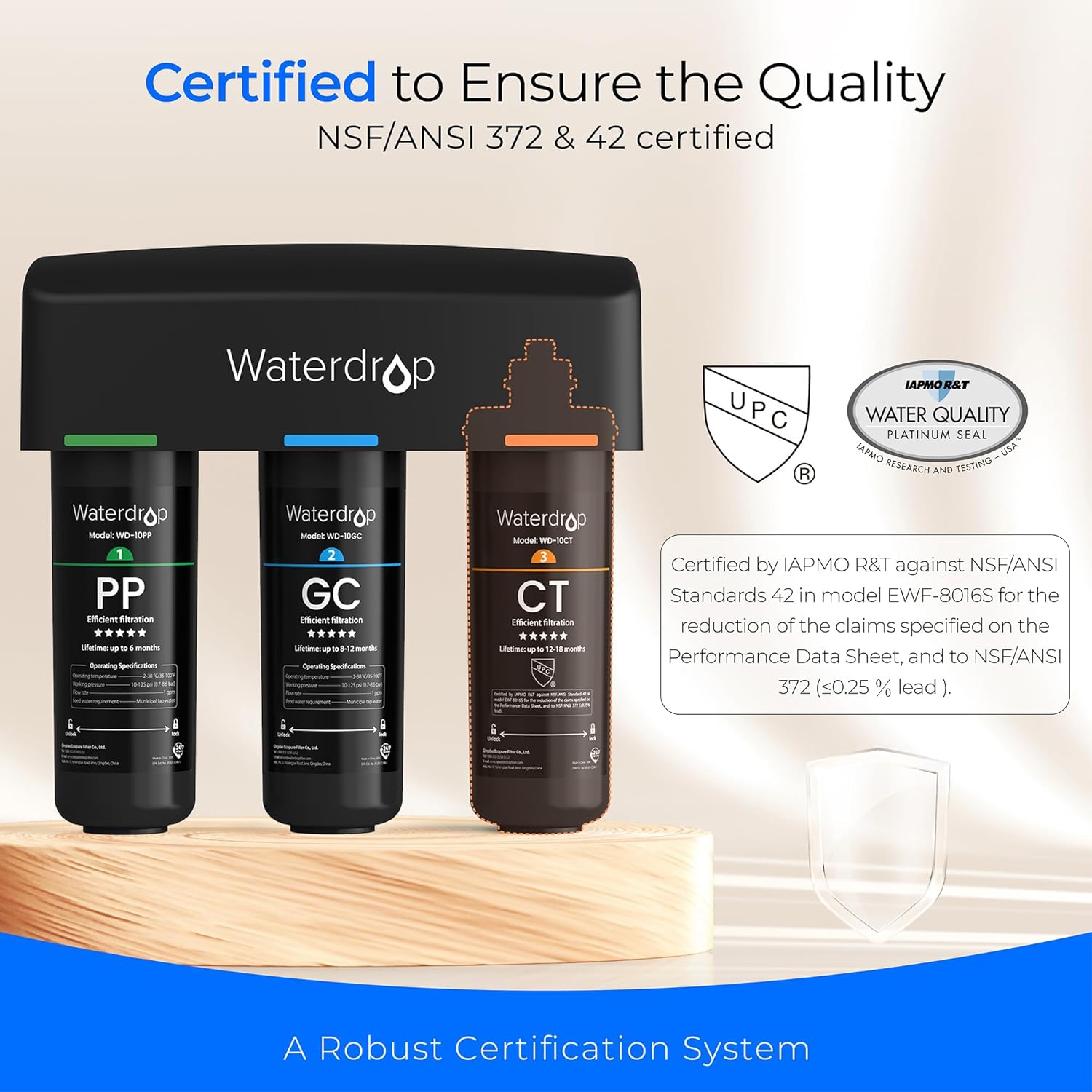 Waterdrop TSA 8 Layer Under Sink Water Filter System, Under Sink Water Filtration System