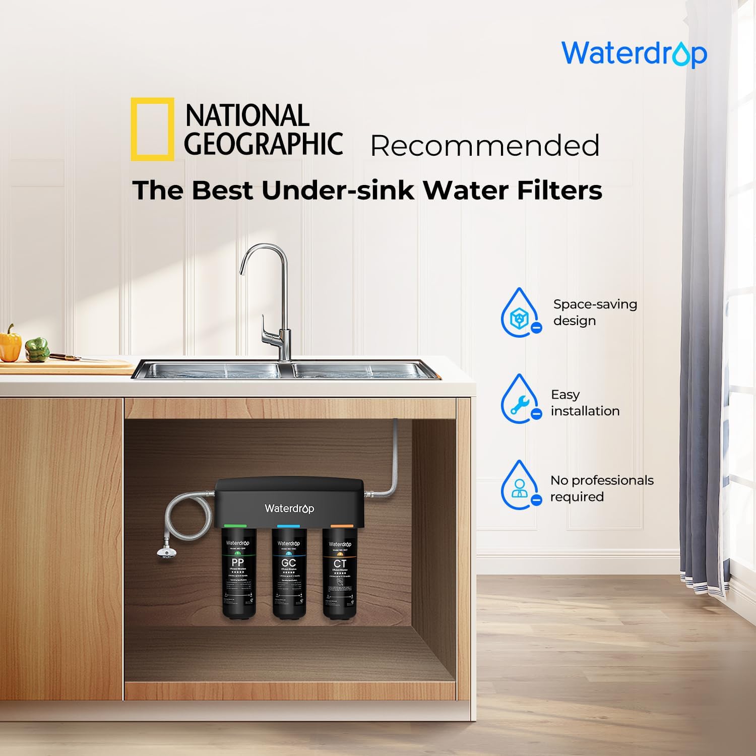 Waterdrop TSA 8 Layer Under Sink Water Filter System, Under Sink Water Filtration System