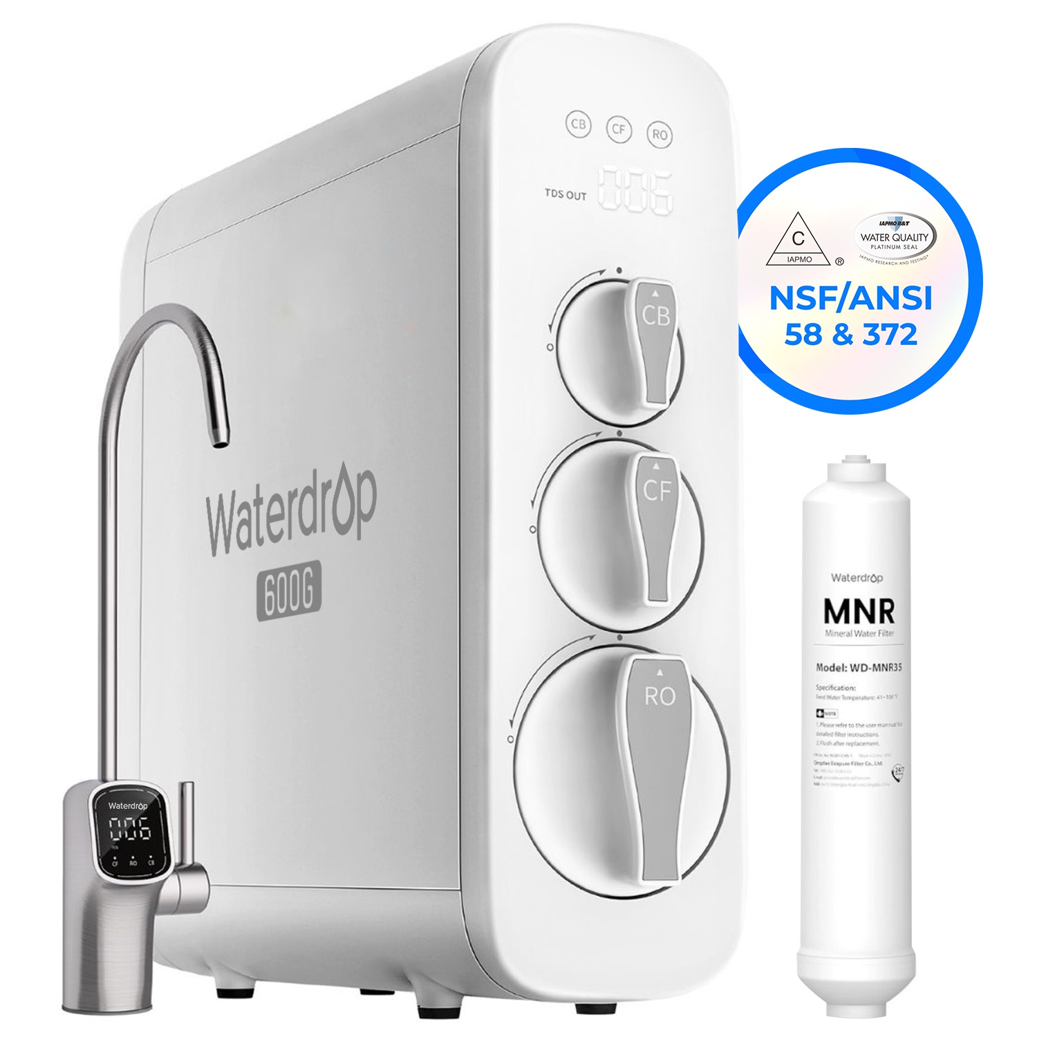 Waterdrop G3P600 Reverse Osmosis System Extra WD-MNR35 Water Filter