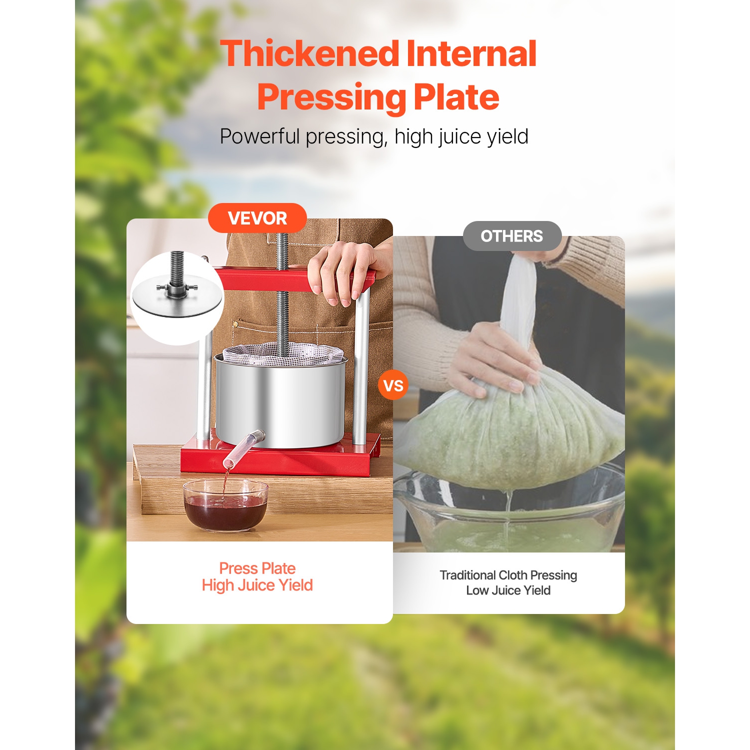 VEVOR 0.8 Gal/ 3 L Fruit Wine Press, 2 Stainless Steel Barrels, Manual Juice Maker, Cider Apple Grape Tincture Honey Olive Oil Making Press with