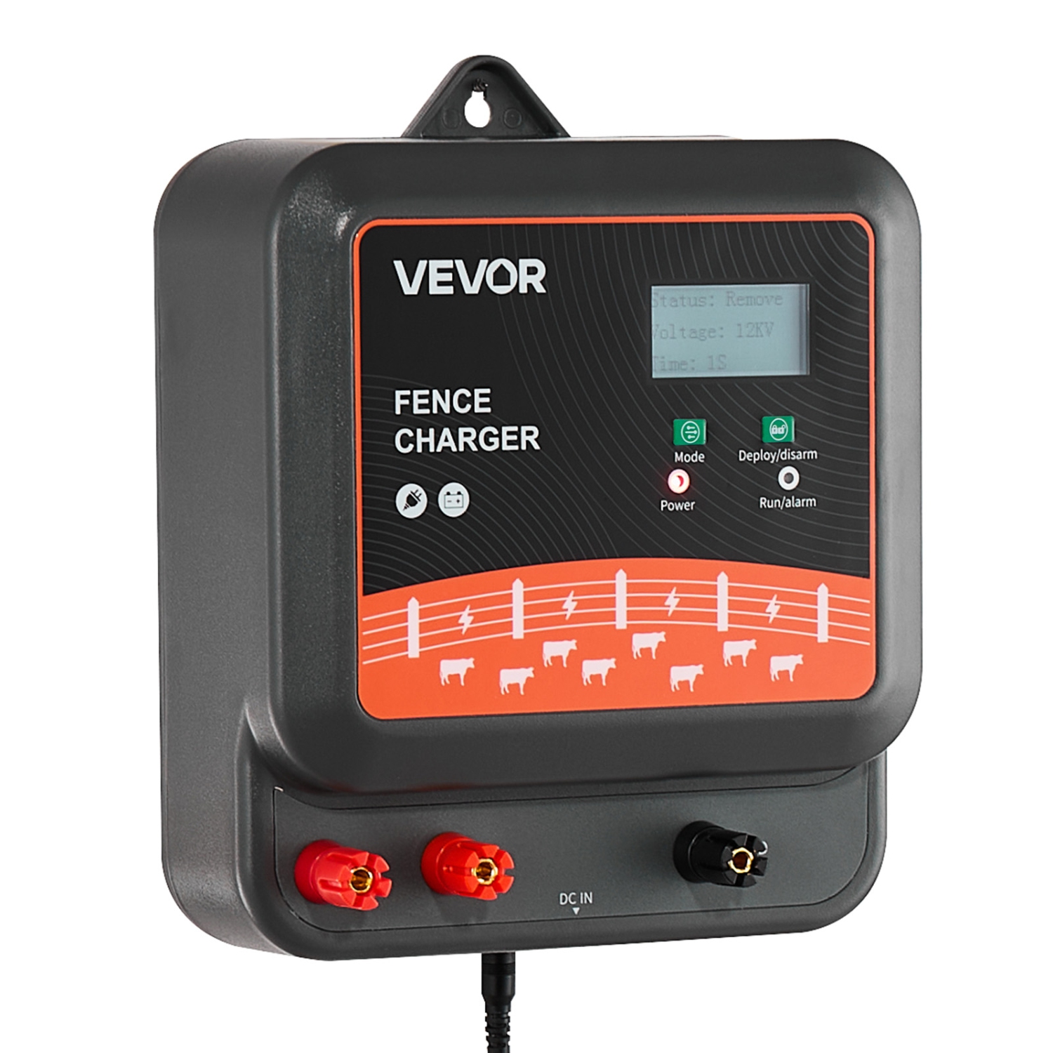 VEVOR 2J/3J/5J Multi-Powered Electric Fence Charger, Electric Fence Energizer with Real-Time LED Display, 6.2 Miles Range, AC DC Powerful Fences