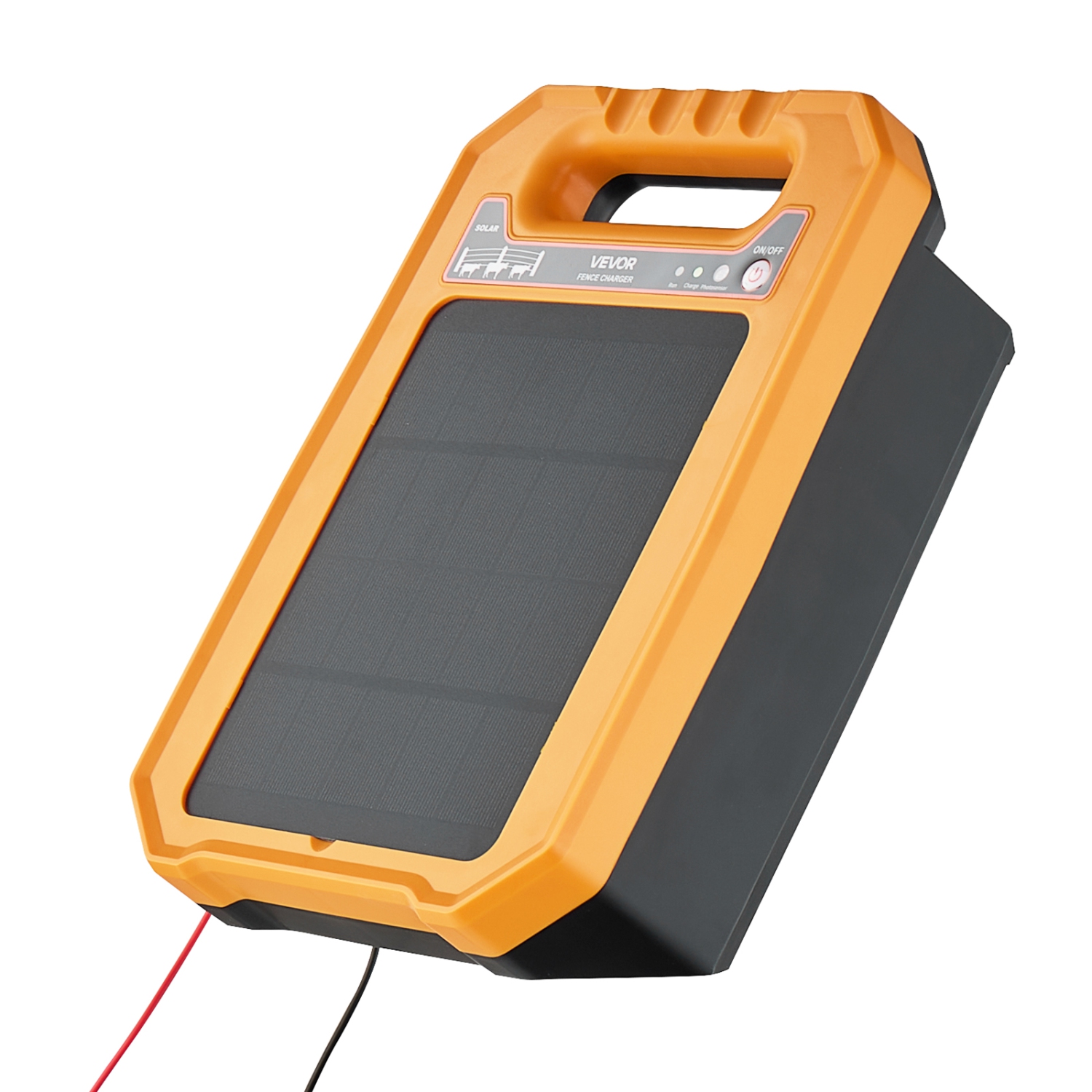 VEVOR 0.3J 8 kV Solar Fence Charger, Solar Powered Fence Charger, 1.86 Miles Range, Weather-Resistant Electric Fence Energizer Kit, 7 Days Runtime,